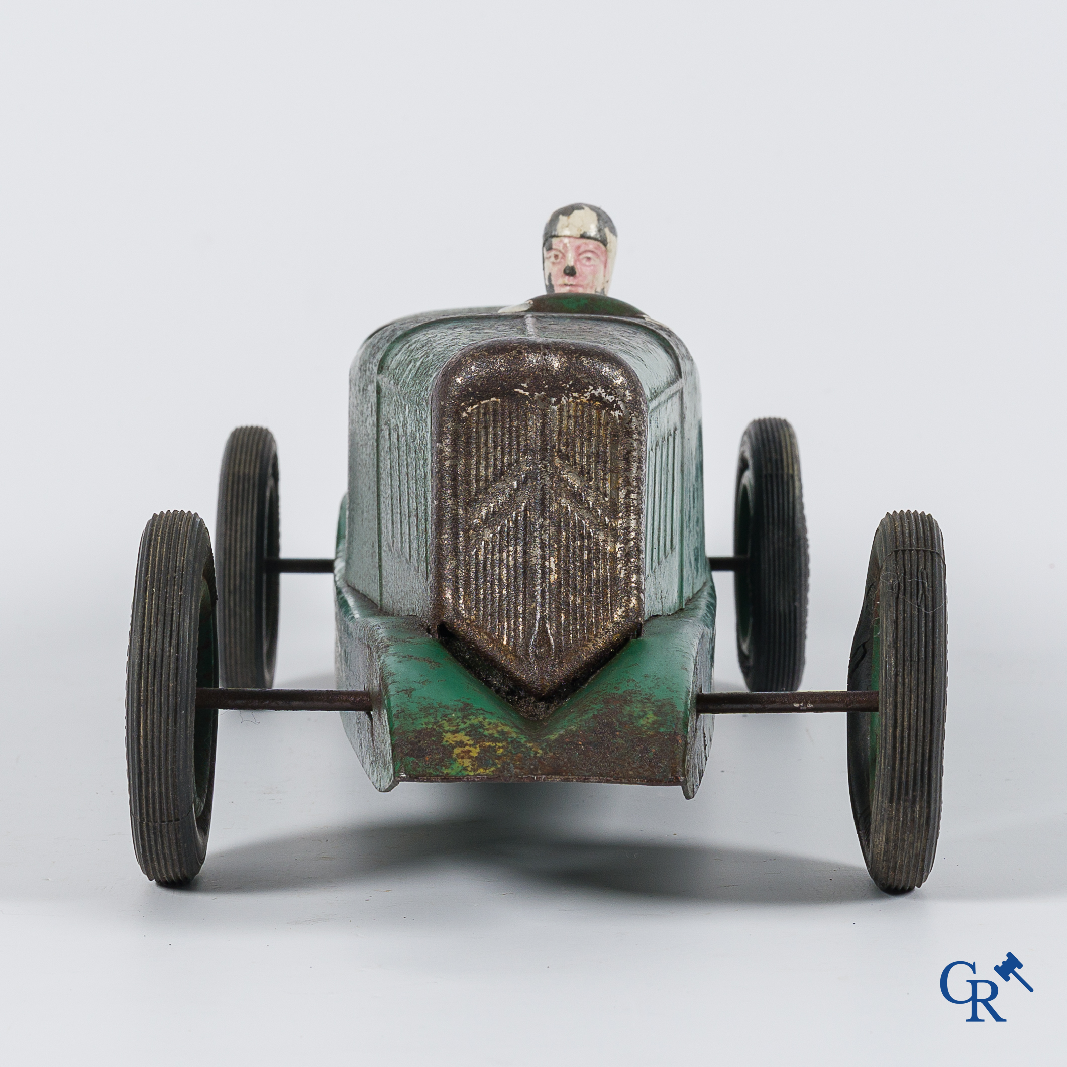 Old toys. Les Jouets Citroën, Made in France. Toy racing car in metal. 1930's.