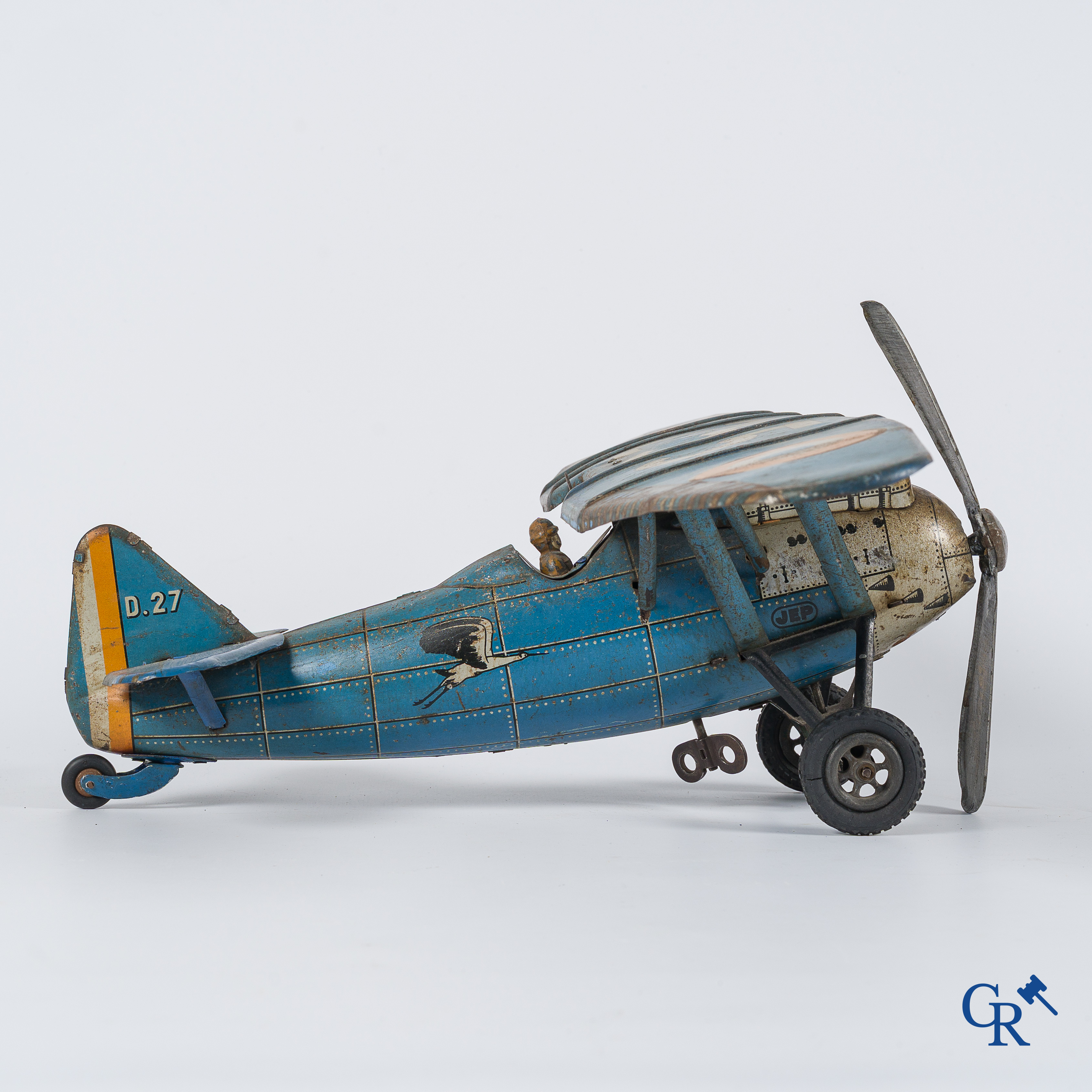 Old toys. Jep, Jouet de Paris. Airplane Dewoitine, rare blue version F.255 D.27. (1933-1941)