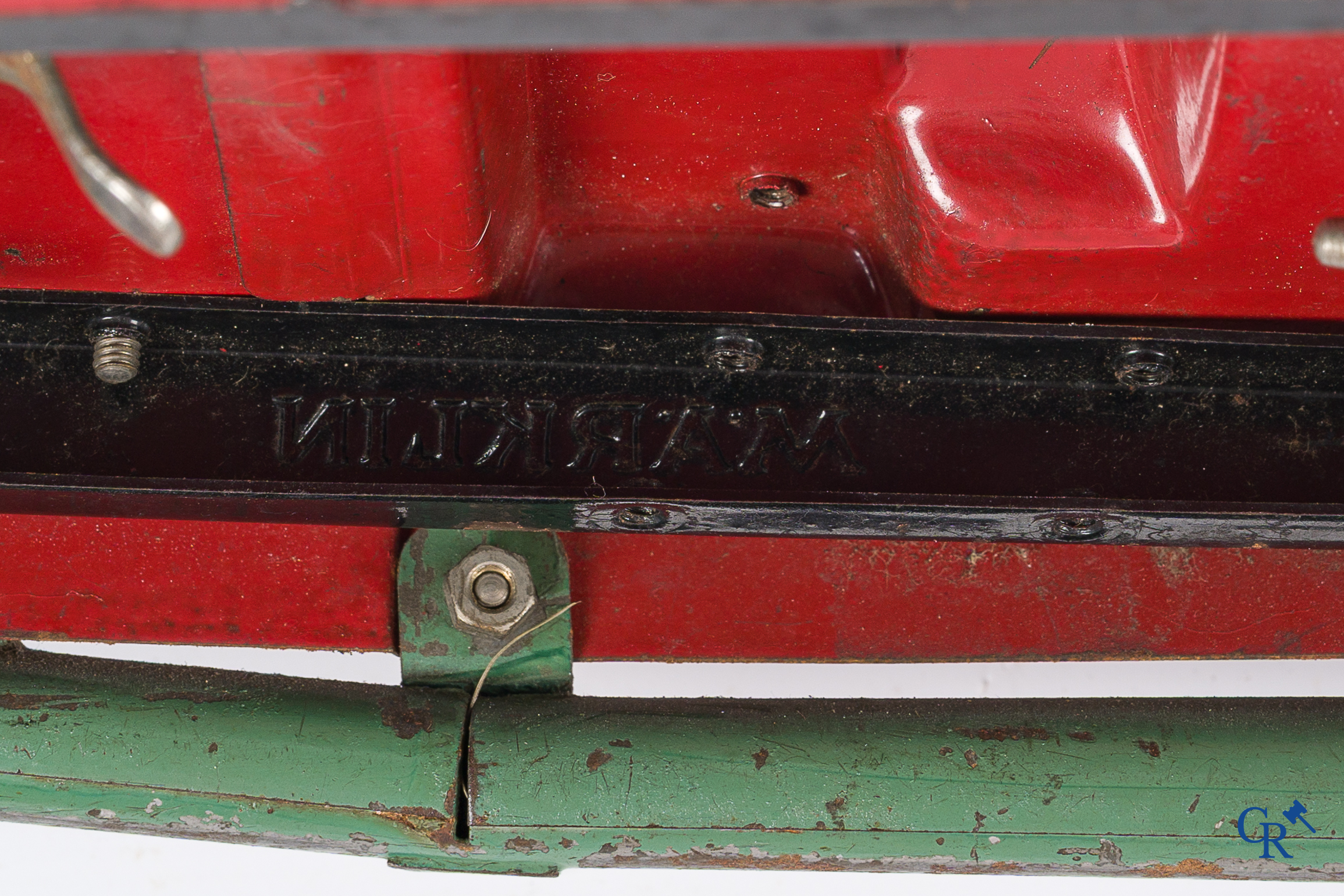 Märklin. Old toys. Original wind-up Mercedes model car in painted tin. 1930's.