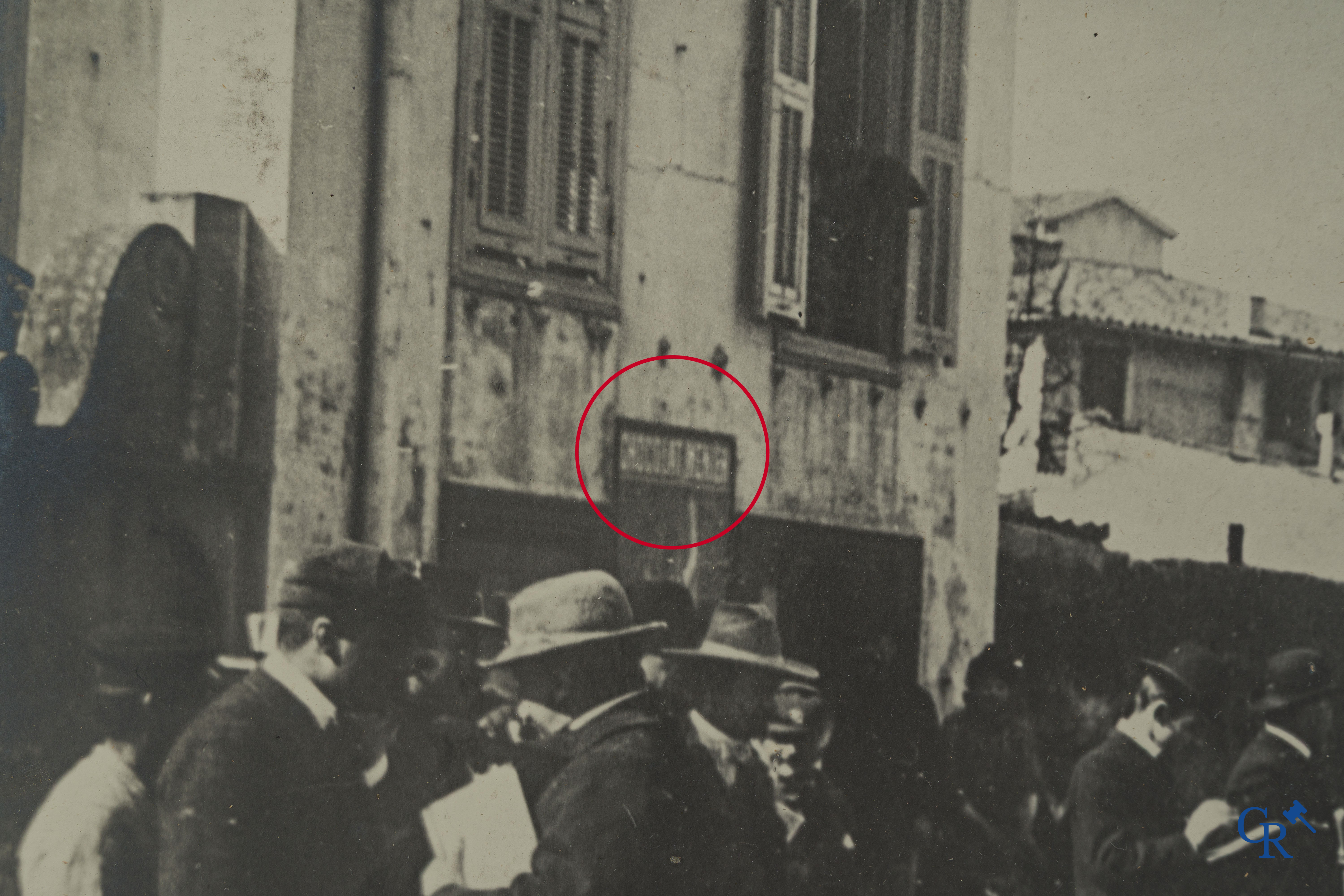 Automobilia. Photography, exceptionally large photo, the start of the Nice-La Turbie car race on 1 April 1903. Early 1900.