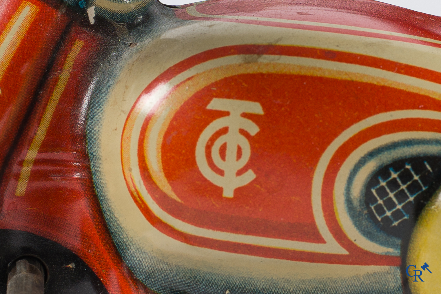 Old toys. Tipco, Western Germany. Motorcycle in painted tin. 1950's.