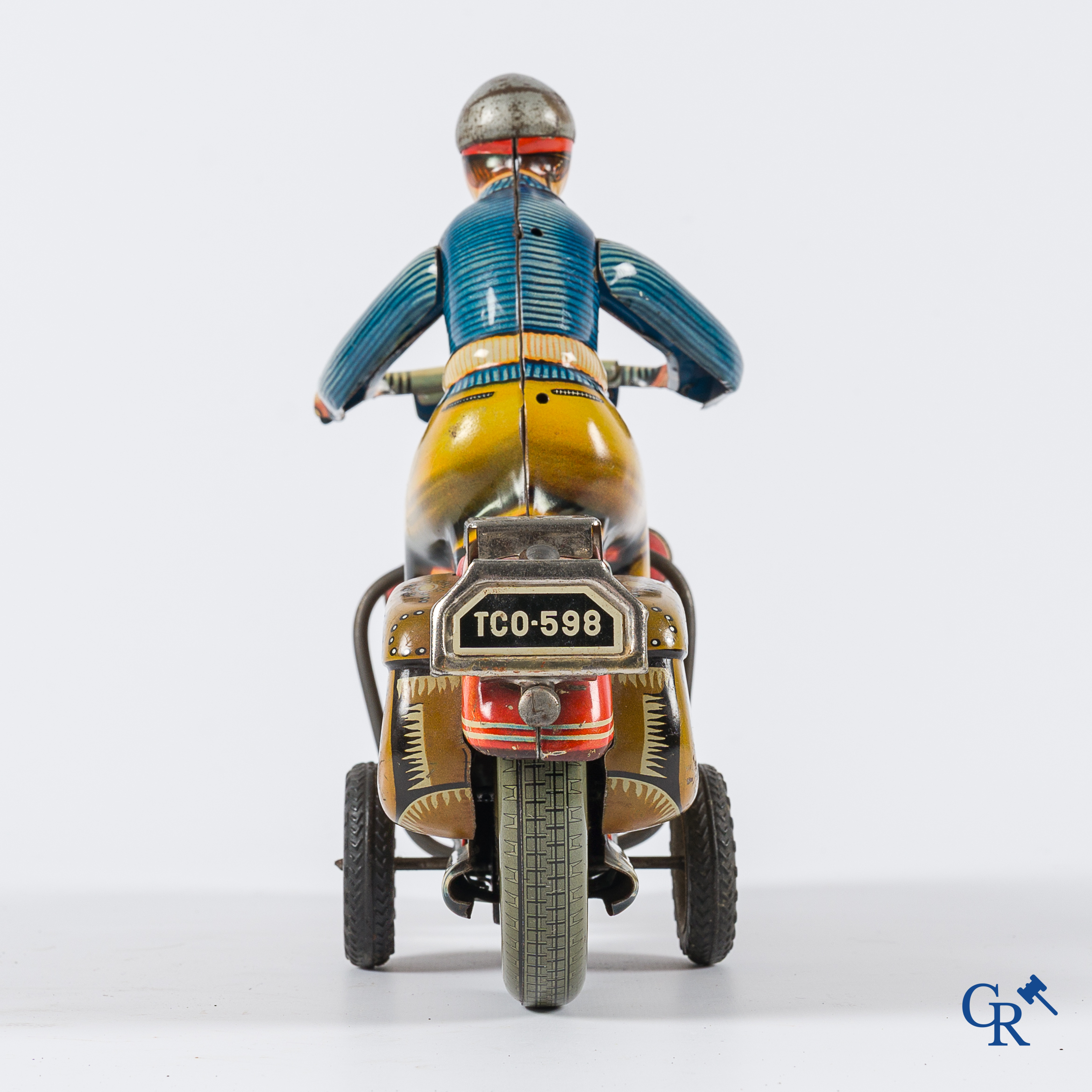 Old toys. Tipco, Western Germany. Motorcycle in painted tin. 1950's.