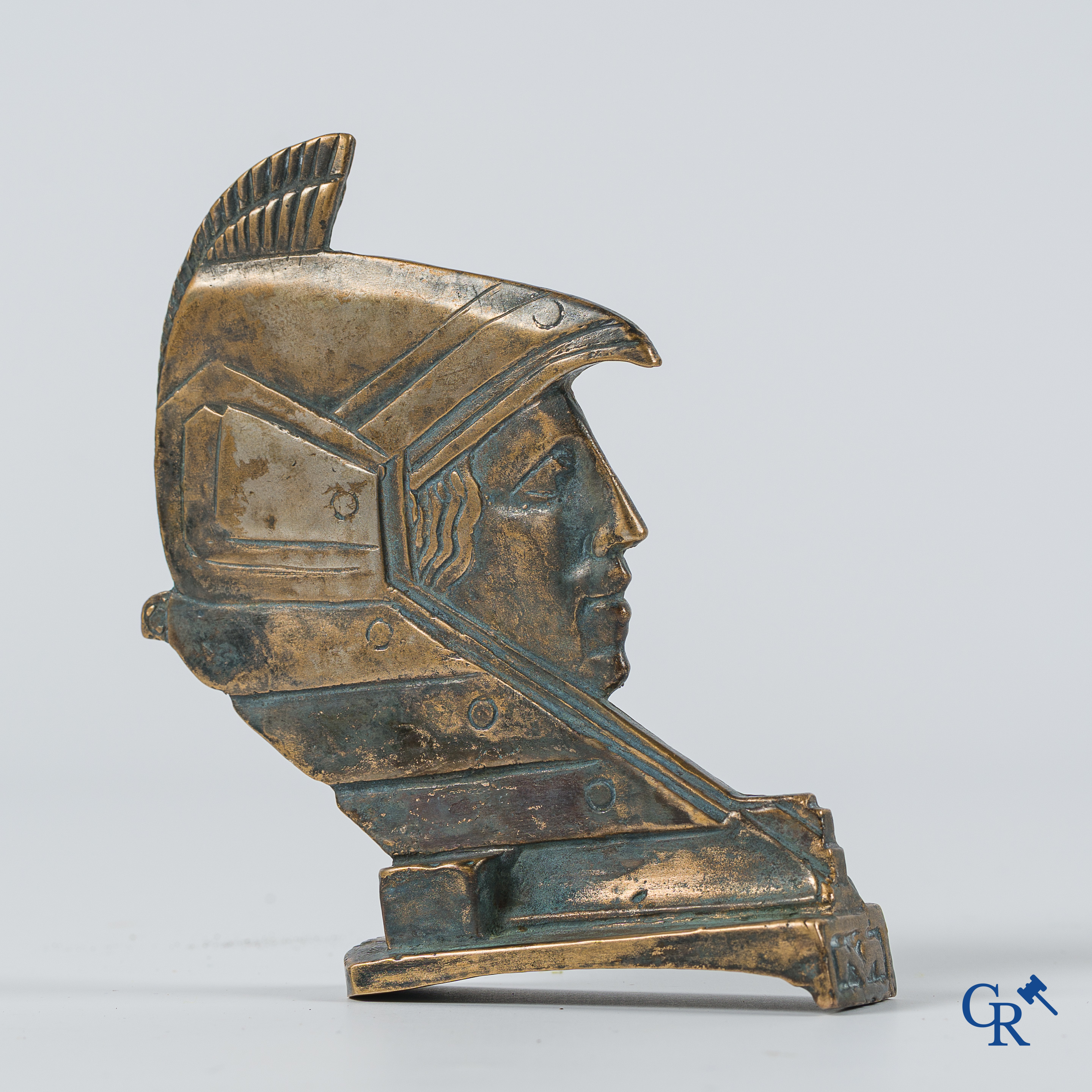 Automobilia. Minerva, Pierre de Soete. Original car mascot in silver-plated bronze. 1920's