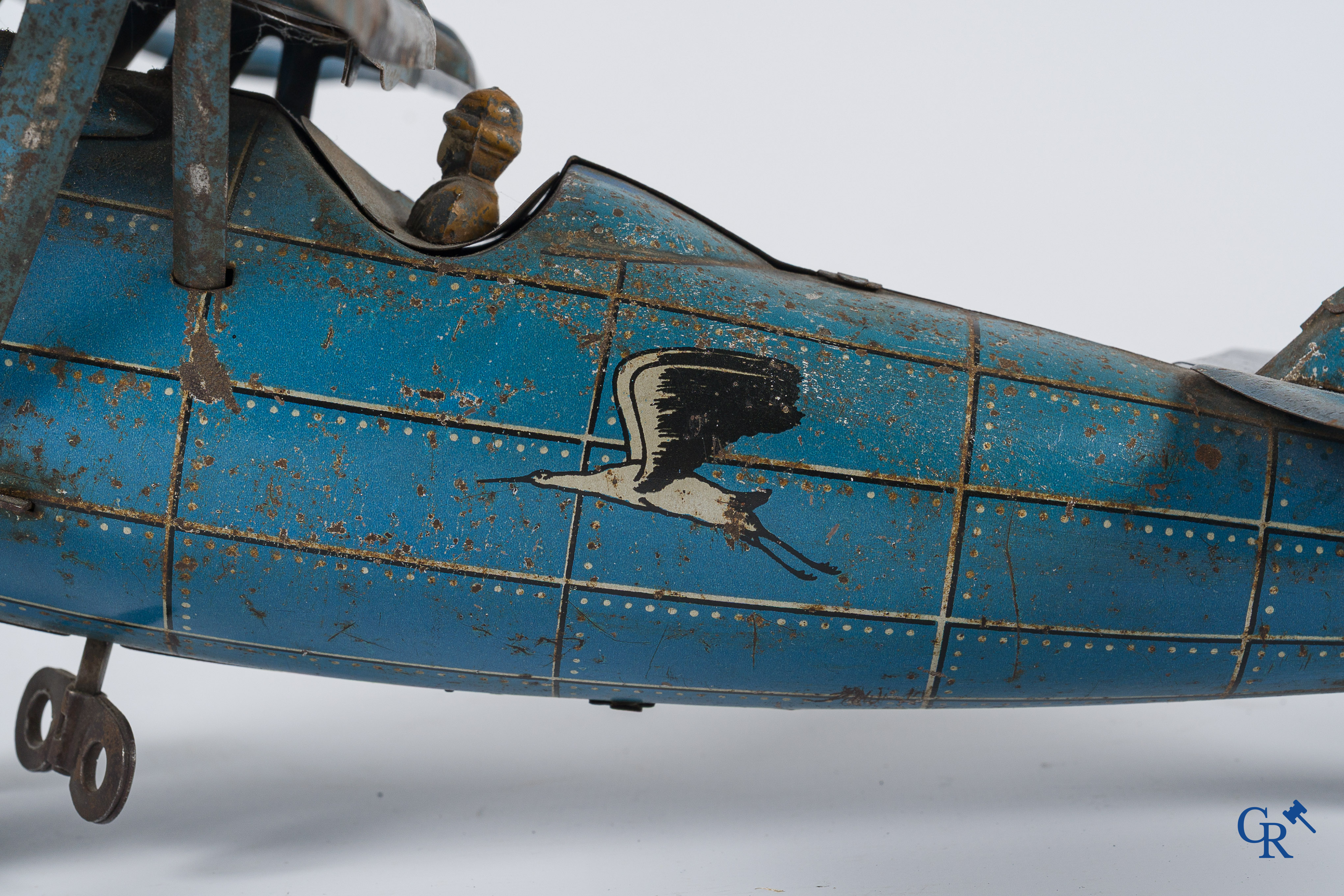 Old toys. Jep, Jouet de Paris. Airplane Dewoitine, rare blue version F.255 D.27. (1933-1941)