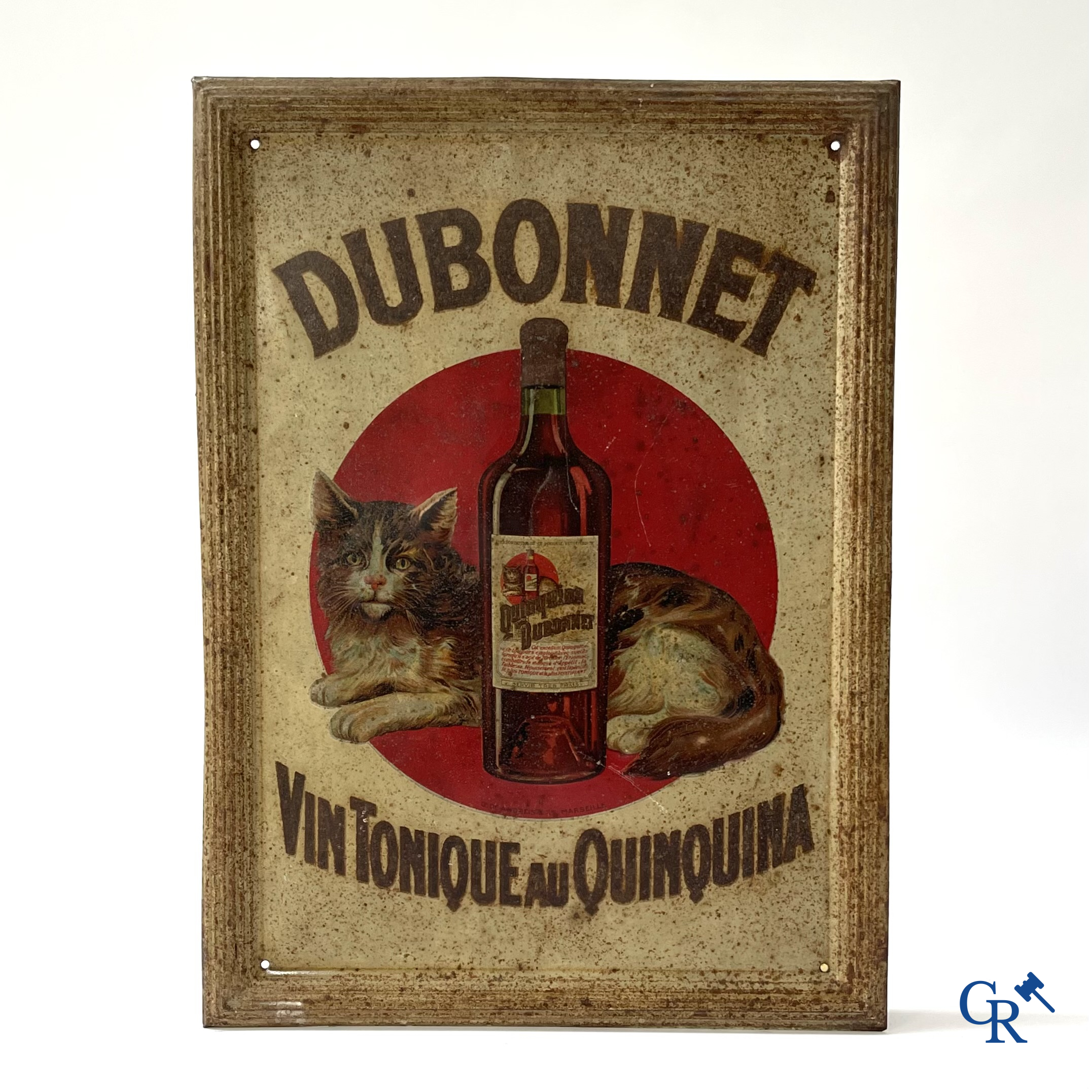 Dubonnet, Publicity printed on metal for Dubonnet, Vin Tonique au Quinquina. Imp. G. De Andreis & Cie. 1920's.