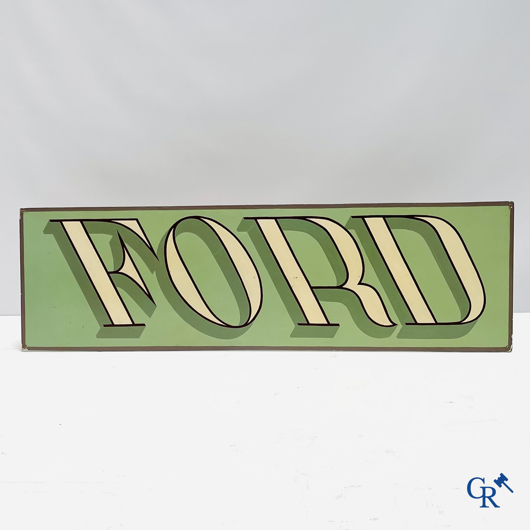 Ford. Painted publicity sign on hardboard. Probably a signboard for a motor show. 1950's.