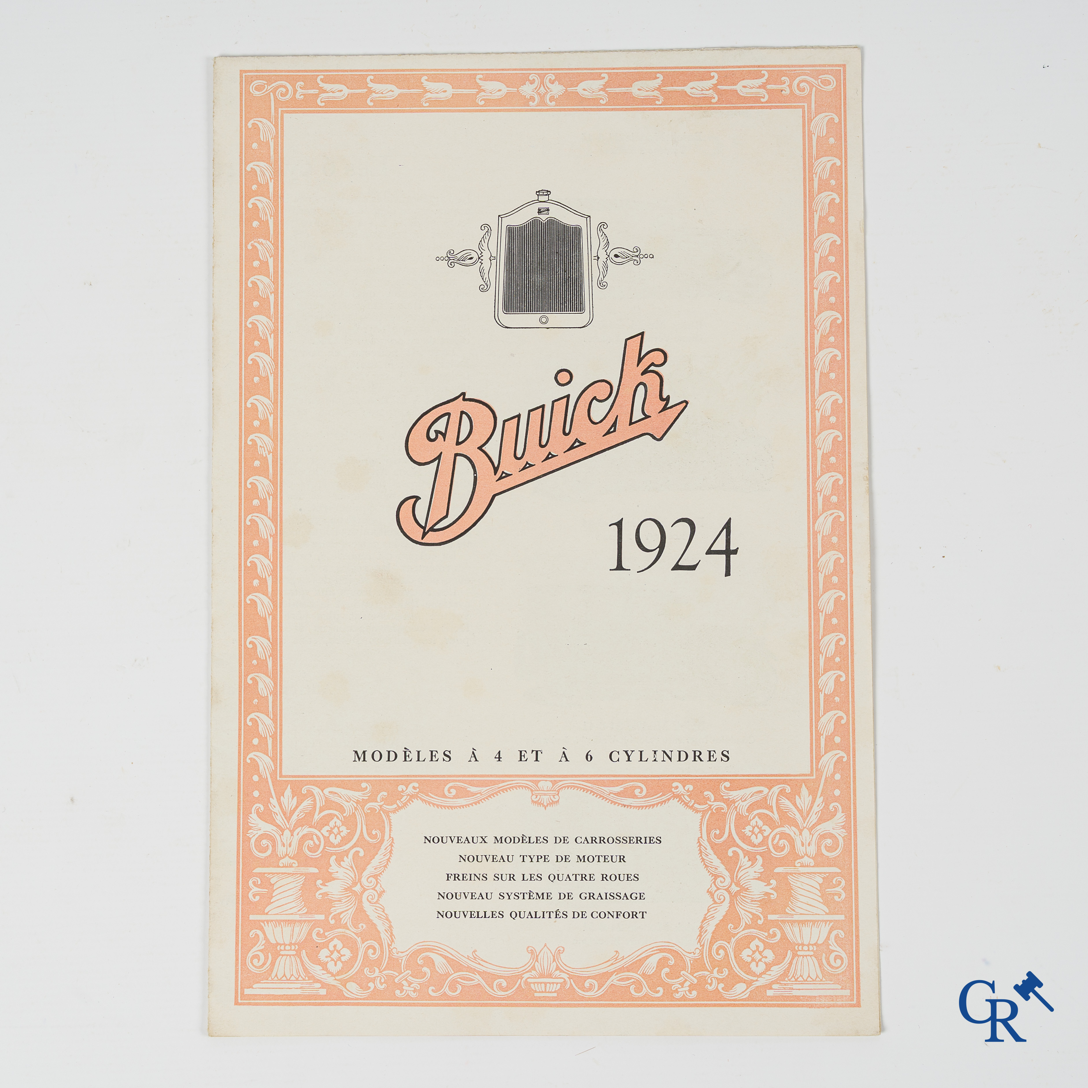 Buick. Luxurious foldable publicity leaflet from 1924 for the 4 and 6 cylinders of General Motors export Company.