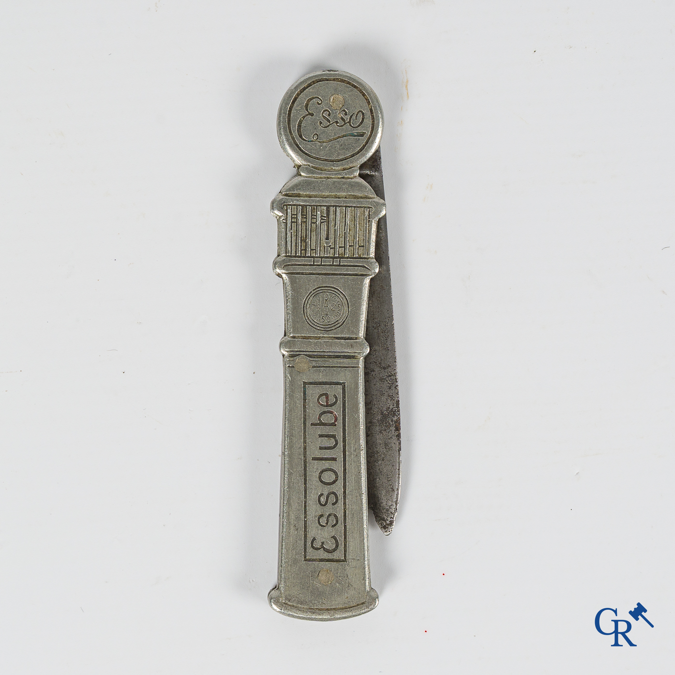Automobilia. Esso-Standard. Pocket knife in the form of a 1920's petrol pump as publicity for Essolube.