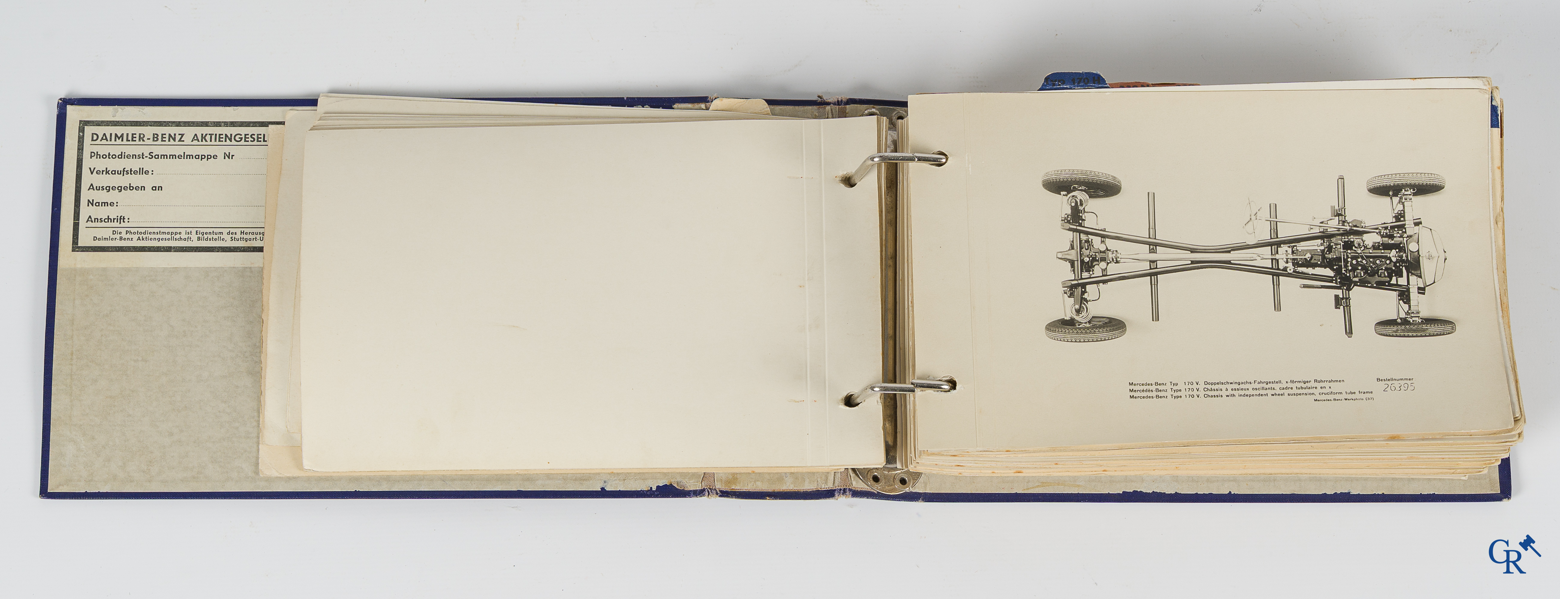 Mercedes-Benz Photodienst. Daimler-Benz A.G. Map with photo collection from 1937. Visual Department, Stuttgart.