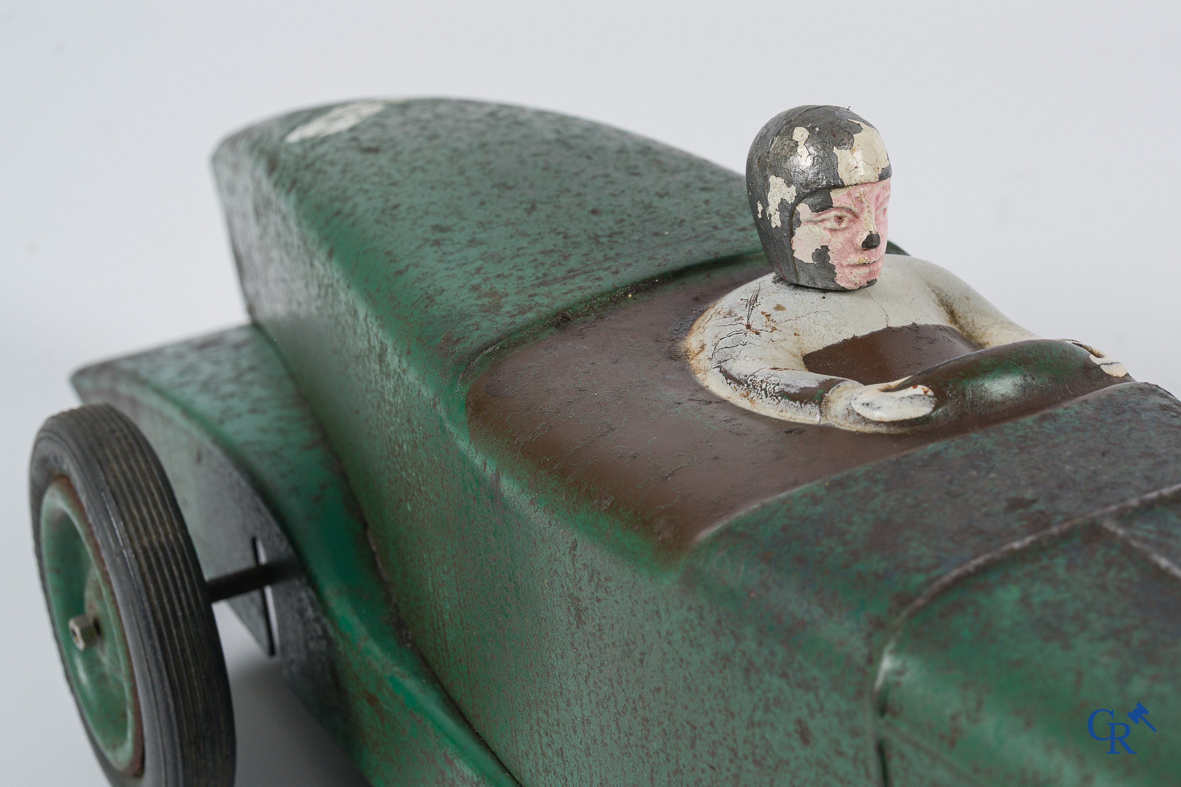 Old toys. Les Jouets Citroën, Made in France. Toy racing car in metal. 1930's.