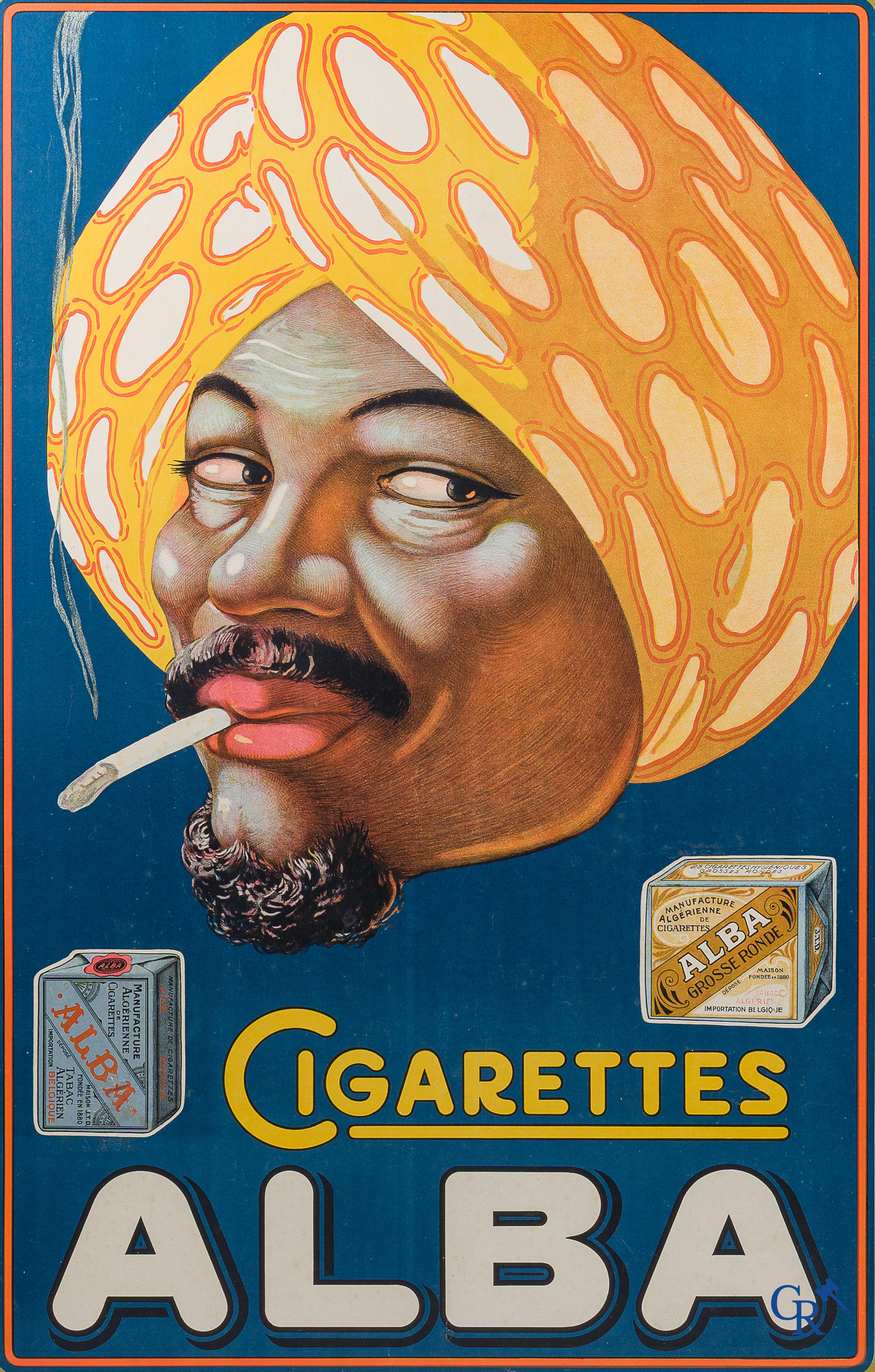 Cigarettes Alba. Original publicity poster for the Manufacture Algérienne de Cigarettes et Tabac. Circa 1925.