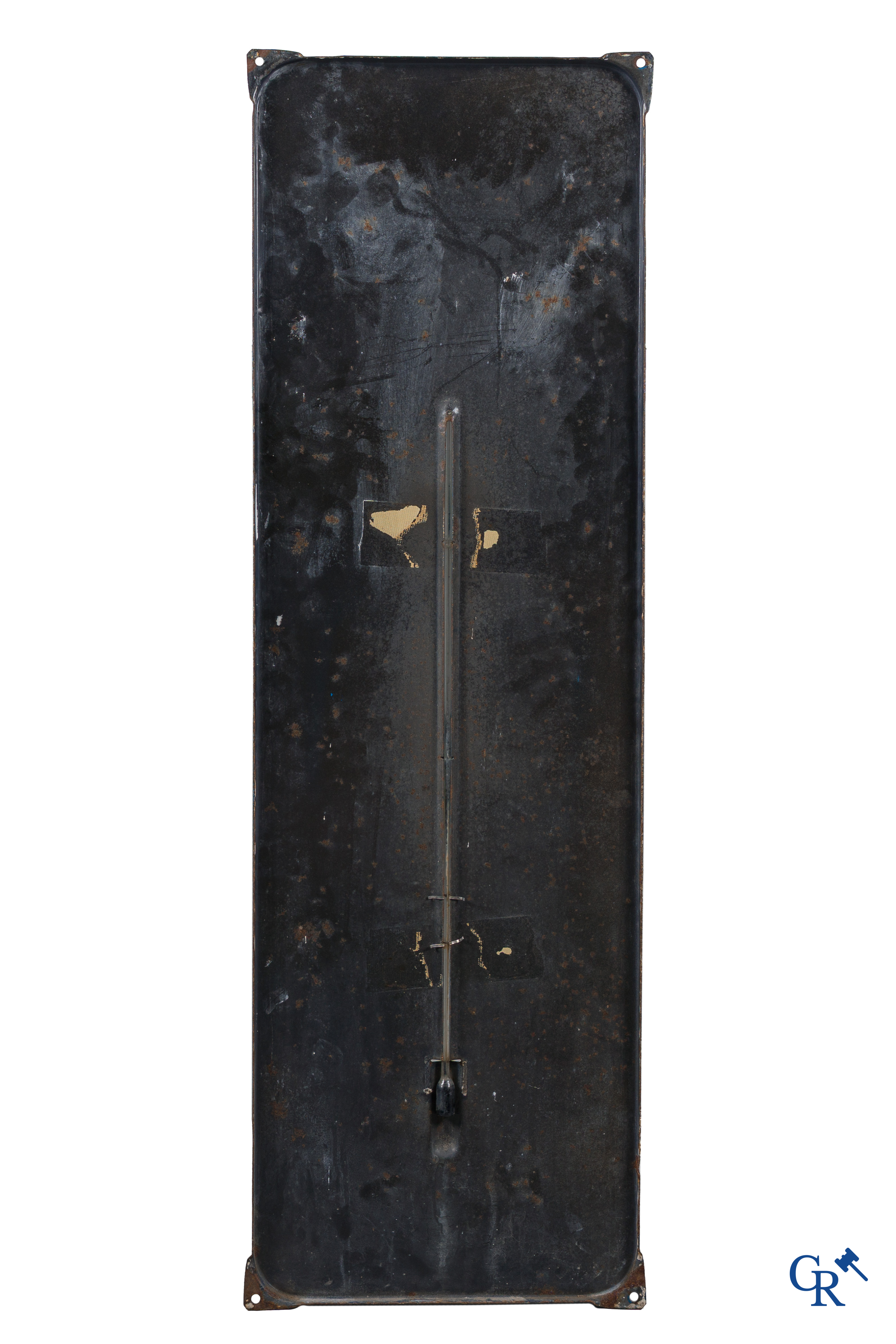 Pneus Kléber, emaille reclamethermometer voor het bandenmerk Kléber. Emaillerie Alsacienne Strasbourg.