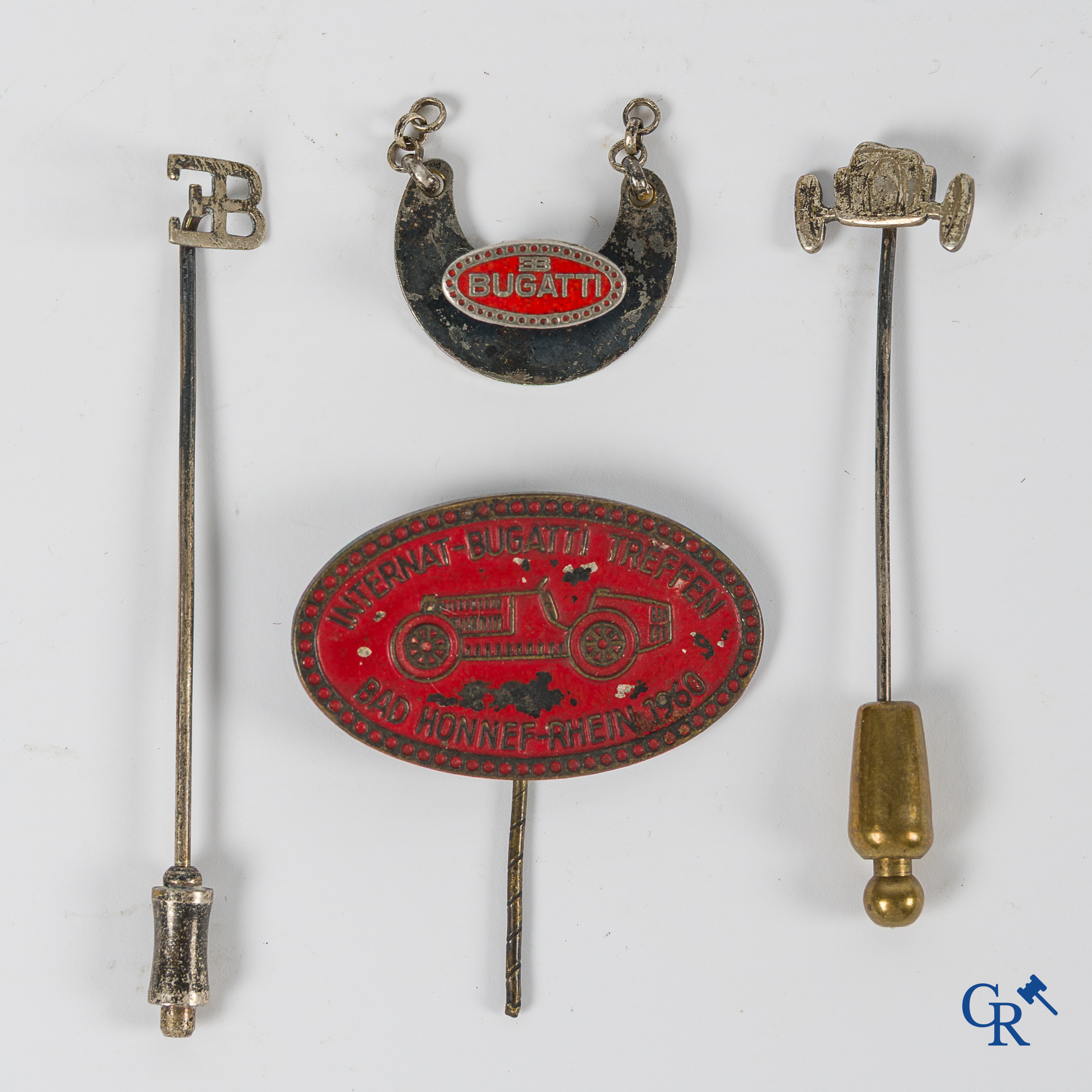 Automobilia. Bugatti, 4 membership or meeting souvenirs. 1950's- '60s.