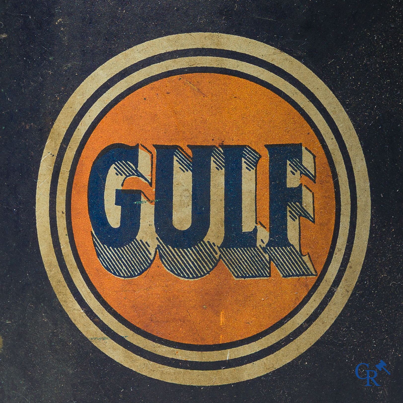 Gulf. Well-preserved oil jug or oil pourer for the S.A. des Huiles Spidoleine Antwerp. 1920's - 1930's.