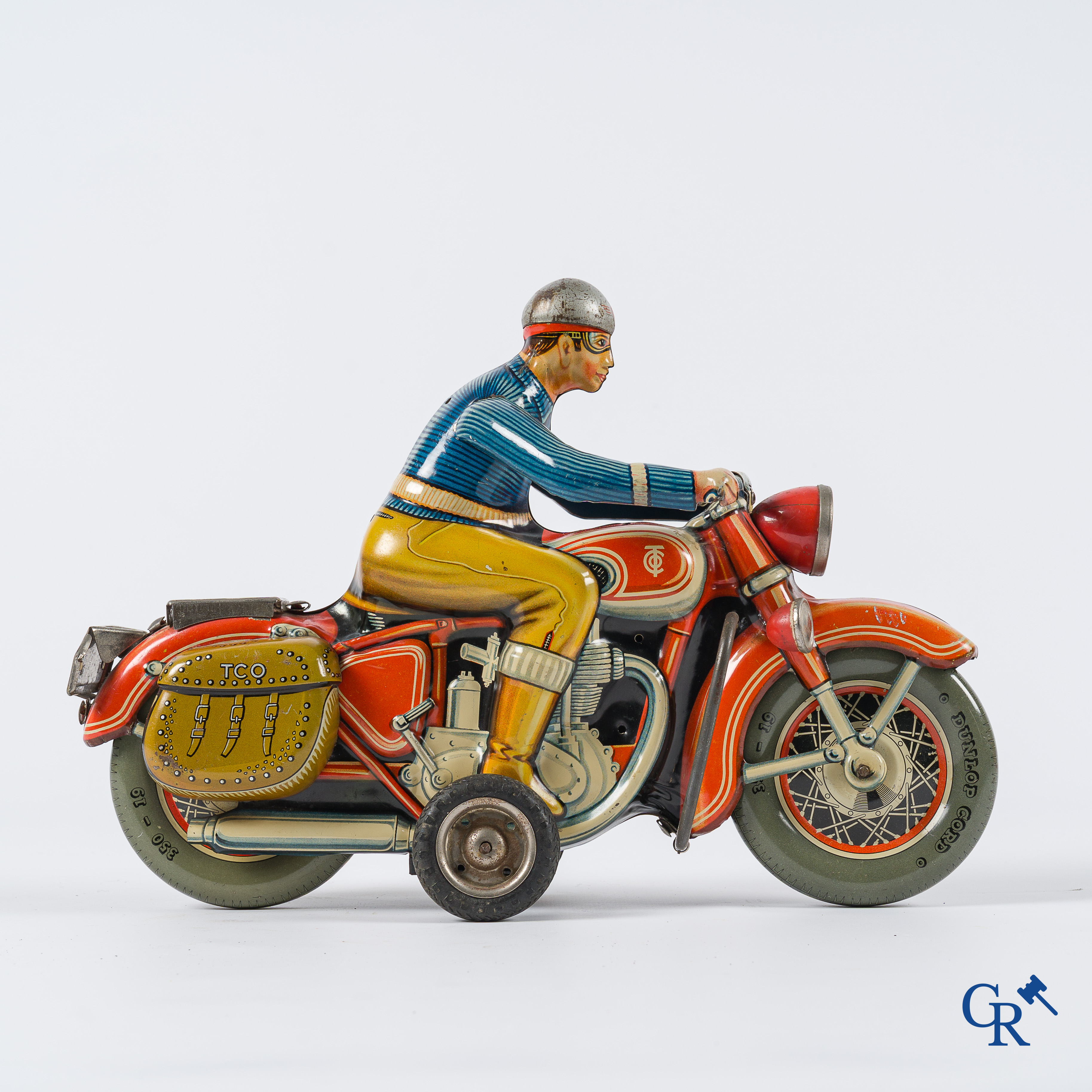 Old toys. Tipco, Western Germany. Motorcycle in painted tin. 1950's.