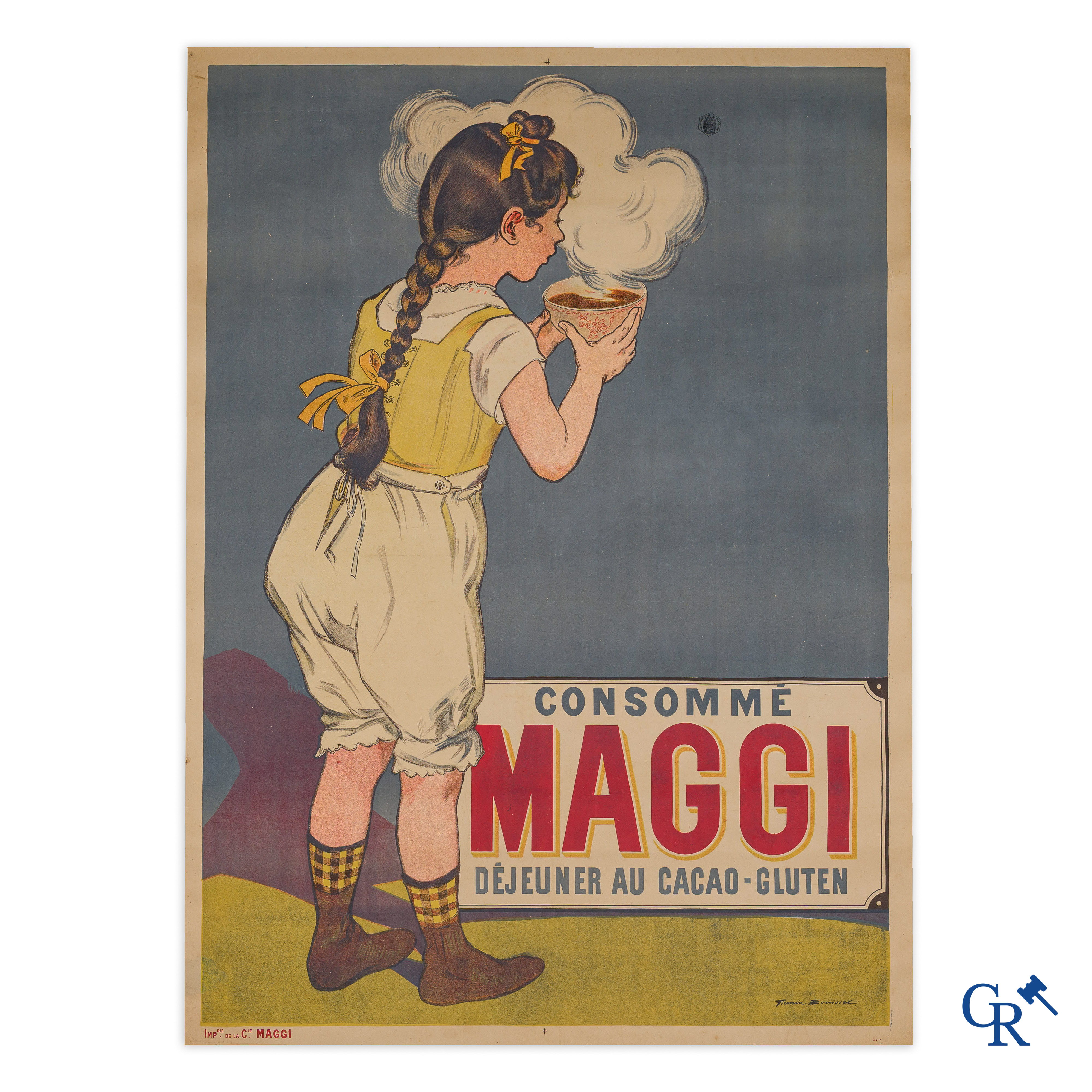 Firmin Bouisset (1859-1925) Rare publicity poster for Maggi. Imprimerie de la Cie, Maggi.