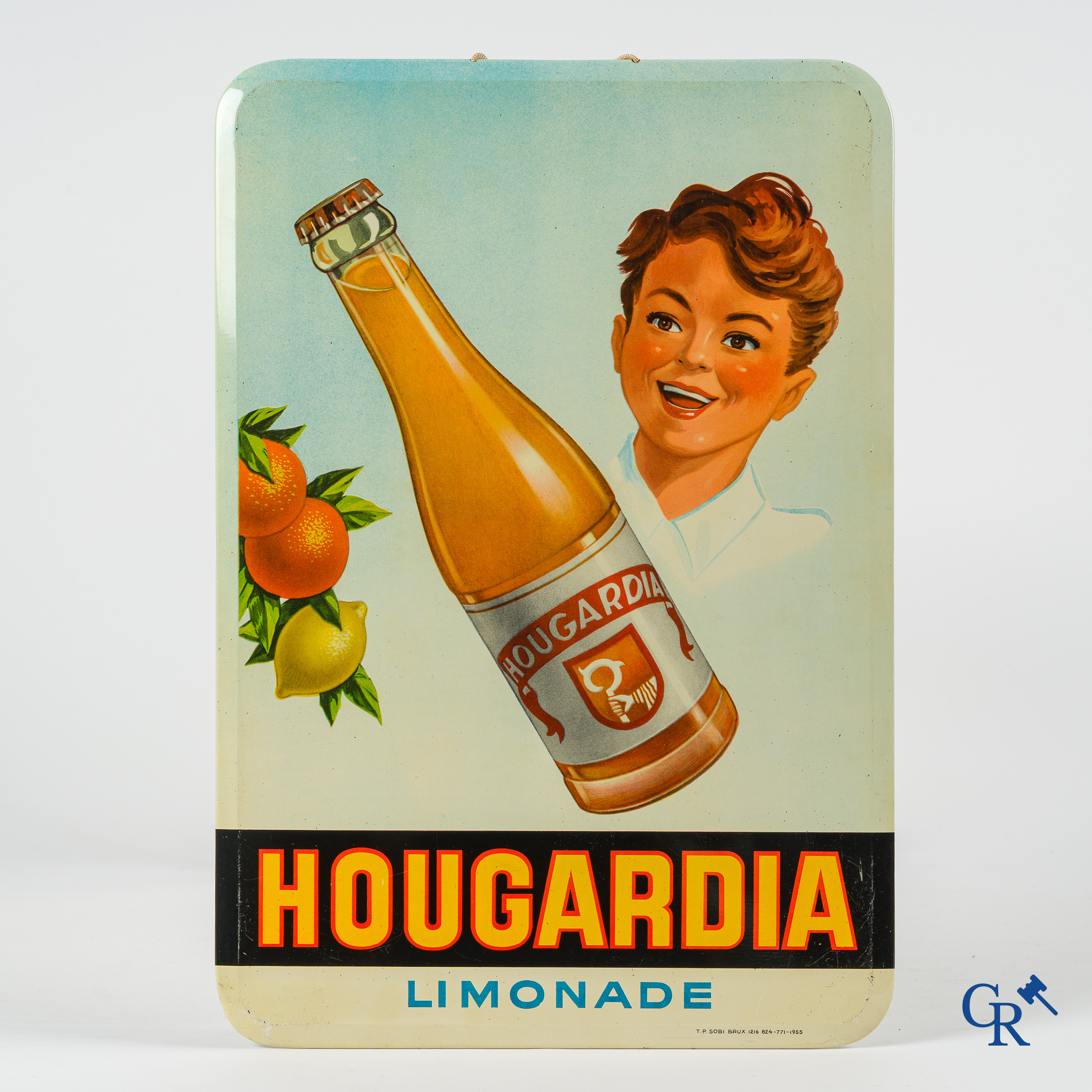 Hougardia Lemonade. Publicity on metal. Sobi Brussels 1955.