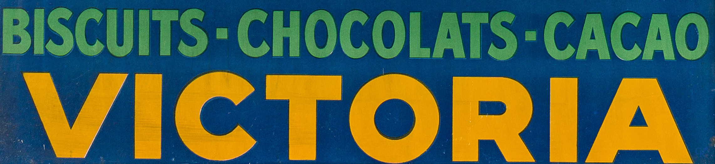 Géo. Large framed publicity on cardboard for the products of the S.A. Victoria in Brussels.