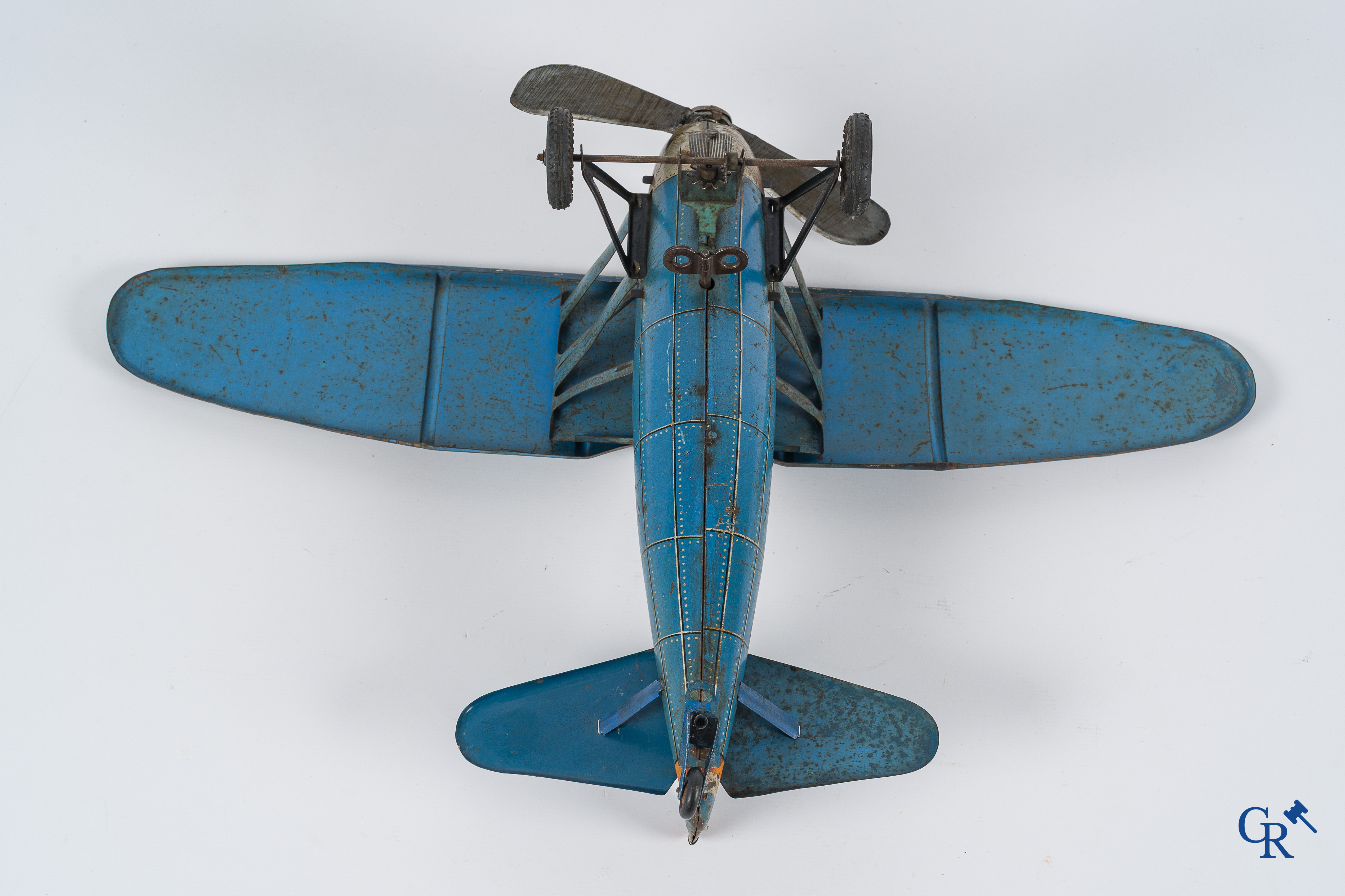Old toys. Jep, Jouet de Paris. Airplane Dewoitine, rare blue version F.255 D.27. (1933-1941)