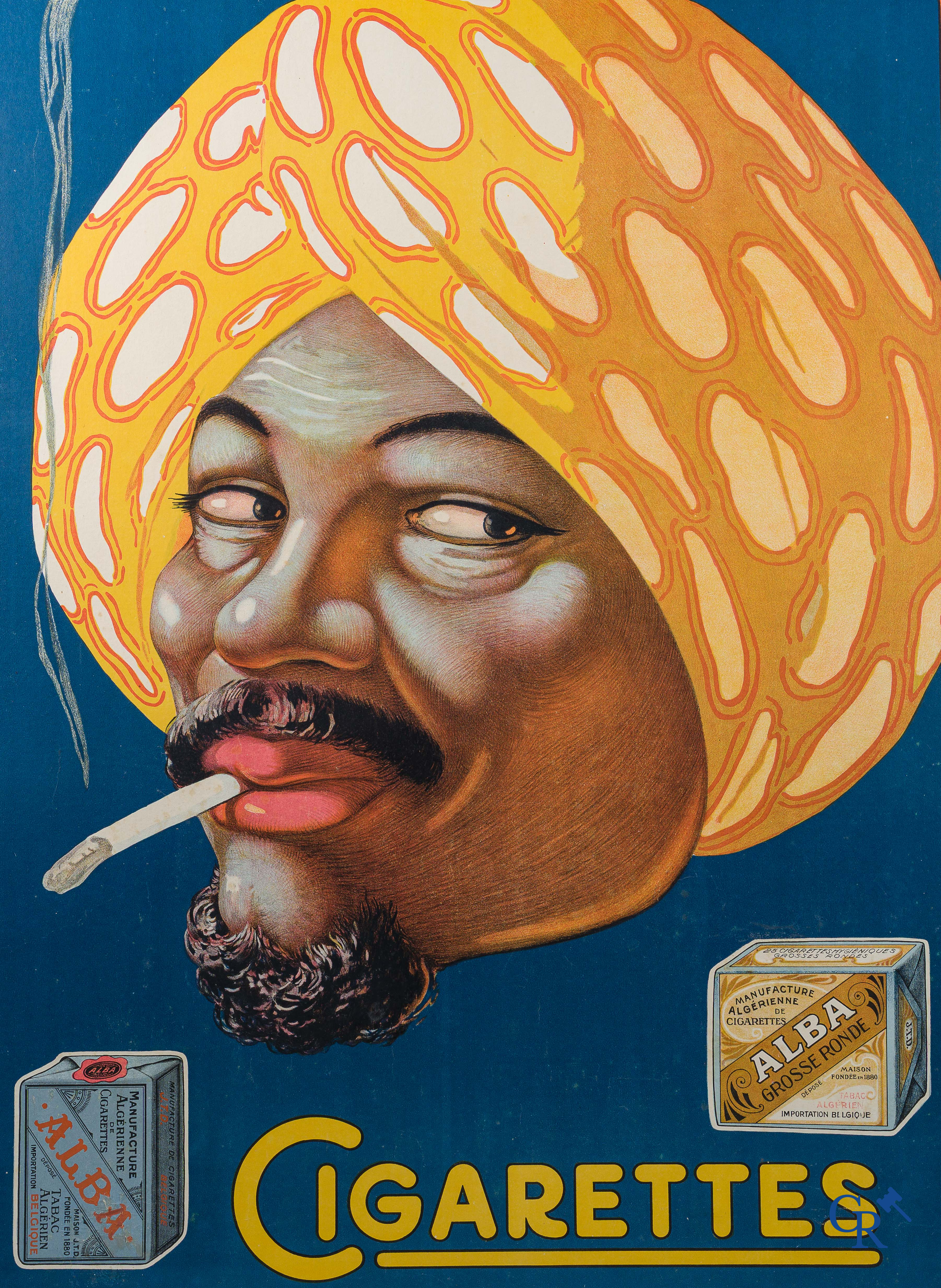 Cigarettes Alba. Original publicity poster for the Manufacture Algérienne de Cigarettes et Tabac. Circa 1925.