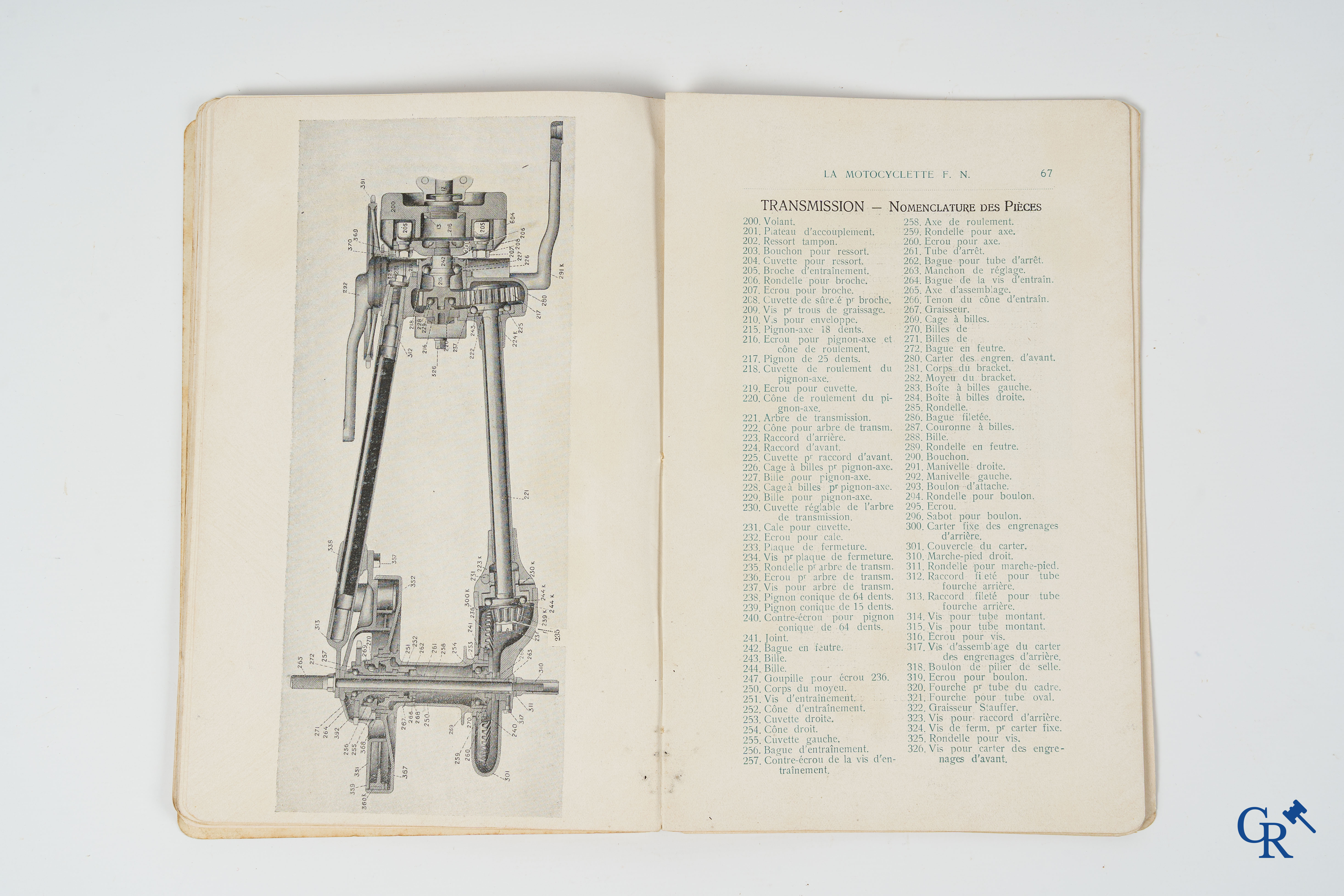 FN. Fabrique Nationale, Herstal-Liège. Original maintenance book for the 4 cylinder motorcycle F.N., model 1907.