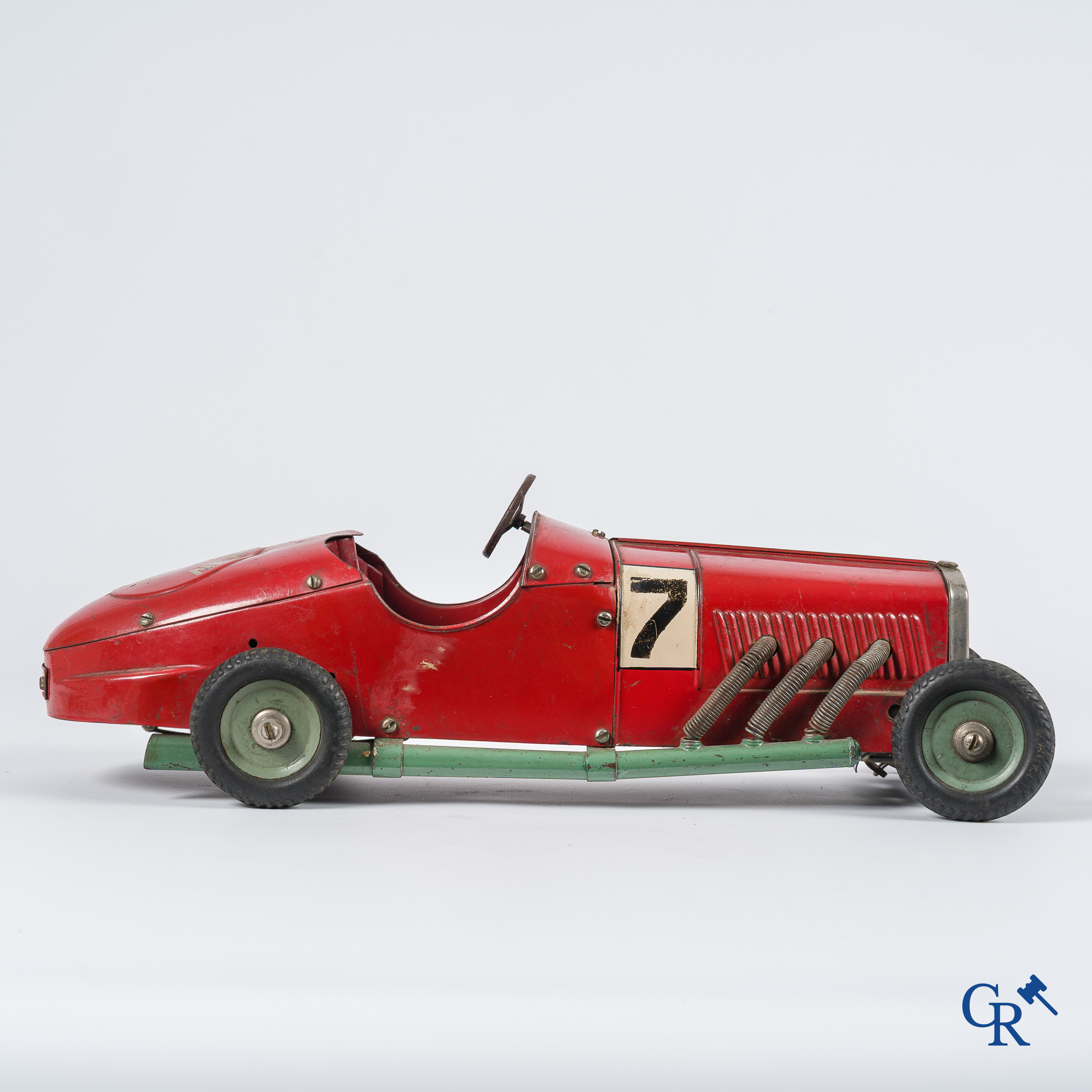 Märklin. Old toys. Original wind-up Mercedes model car in painted tin. 1930's.