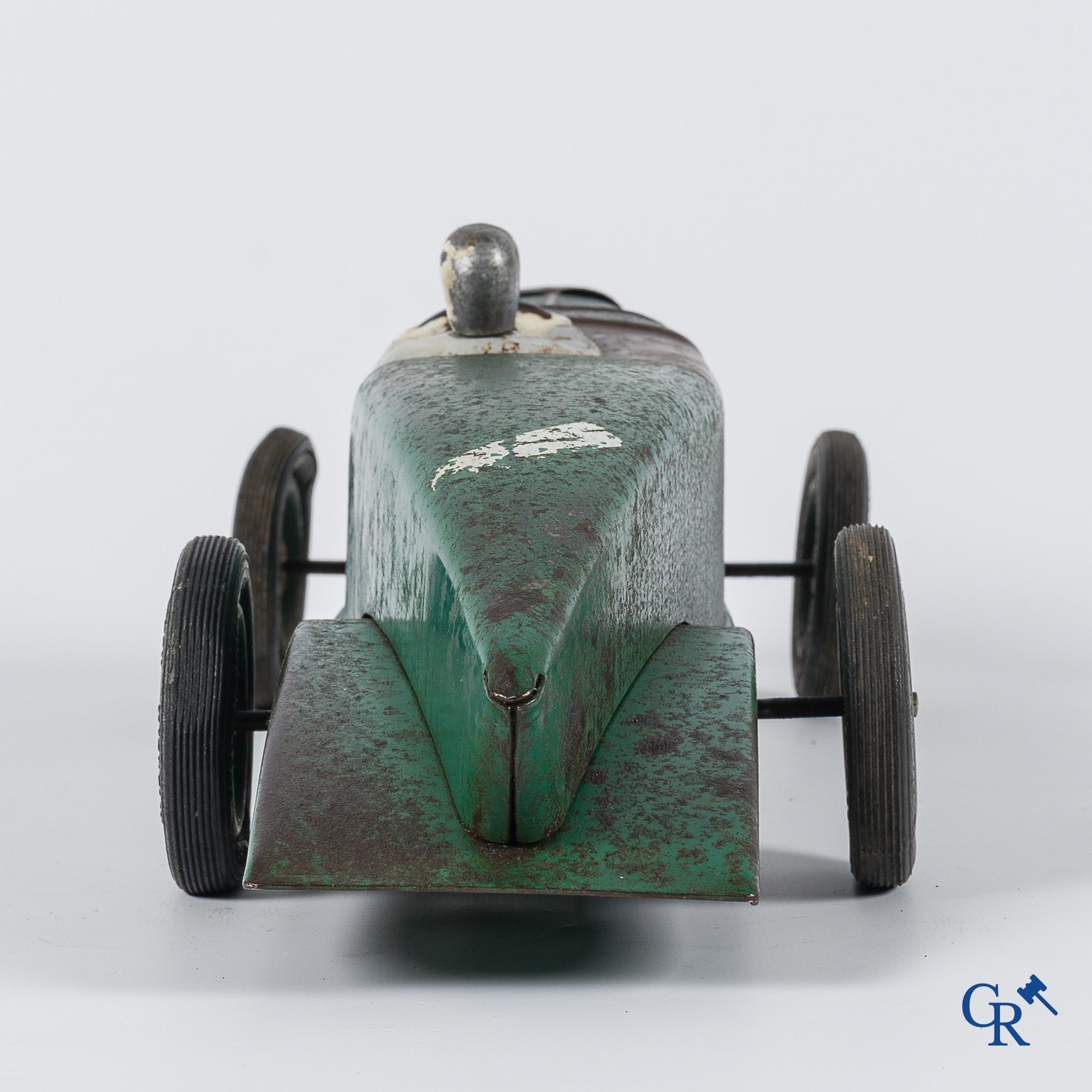 Old toys. Les Jouets Citroën, Made in France. Toy racing car in metal. 1930's.