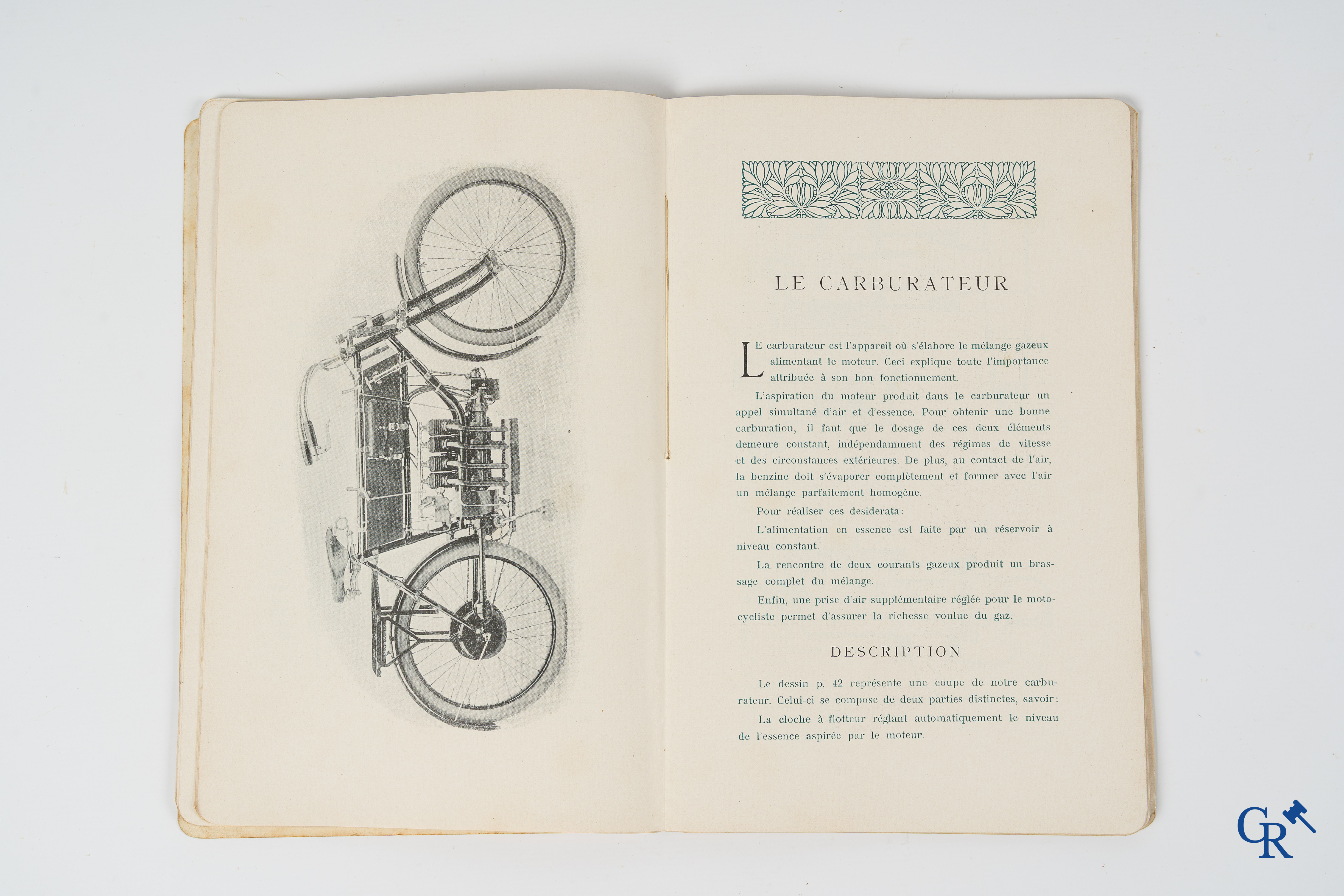 FN. Fabrique Nationale, Herstal-Liège. Original maintenance book for the 4 cylinder motorcycle F.N., model 1907.