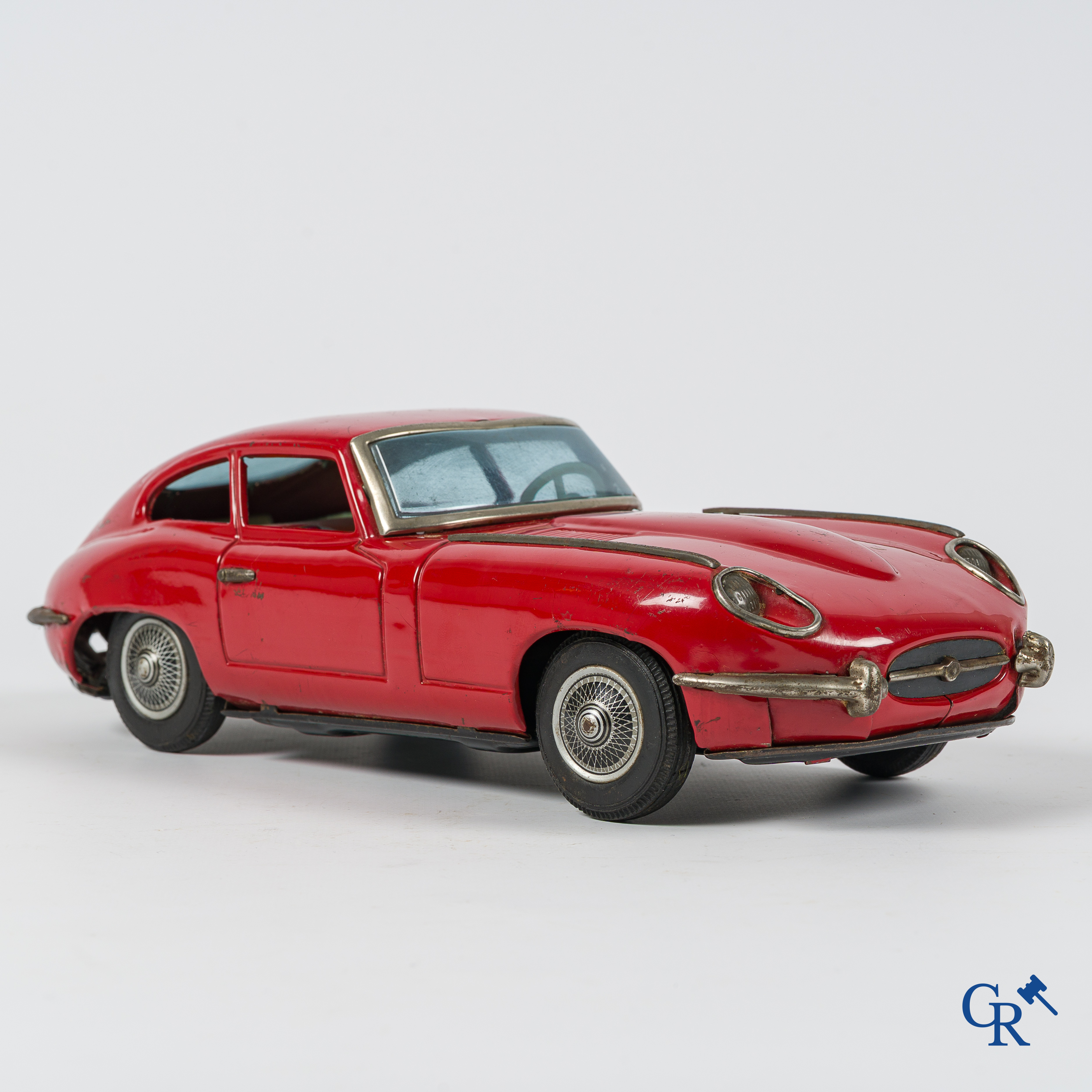 Nomura Toys, TN, made in Japan, Jaguar E-Type in tin with friction drive. 1960's.