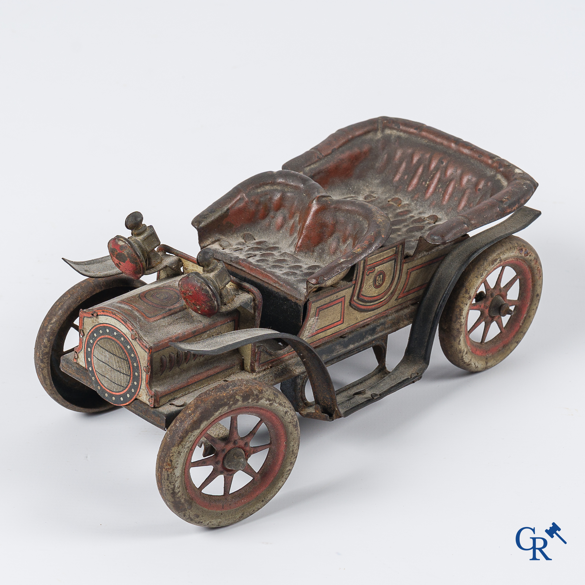 Old toys. Germany, circa 1910. A 4-seater touring car in painted tin.