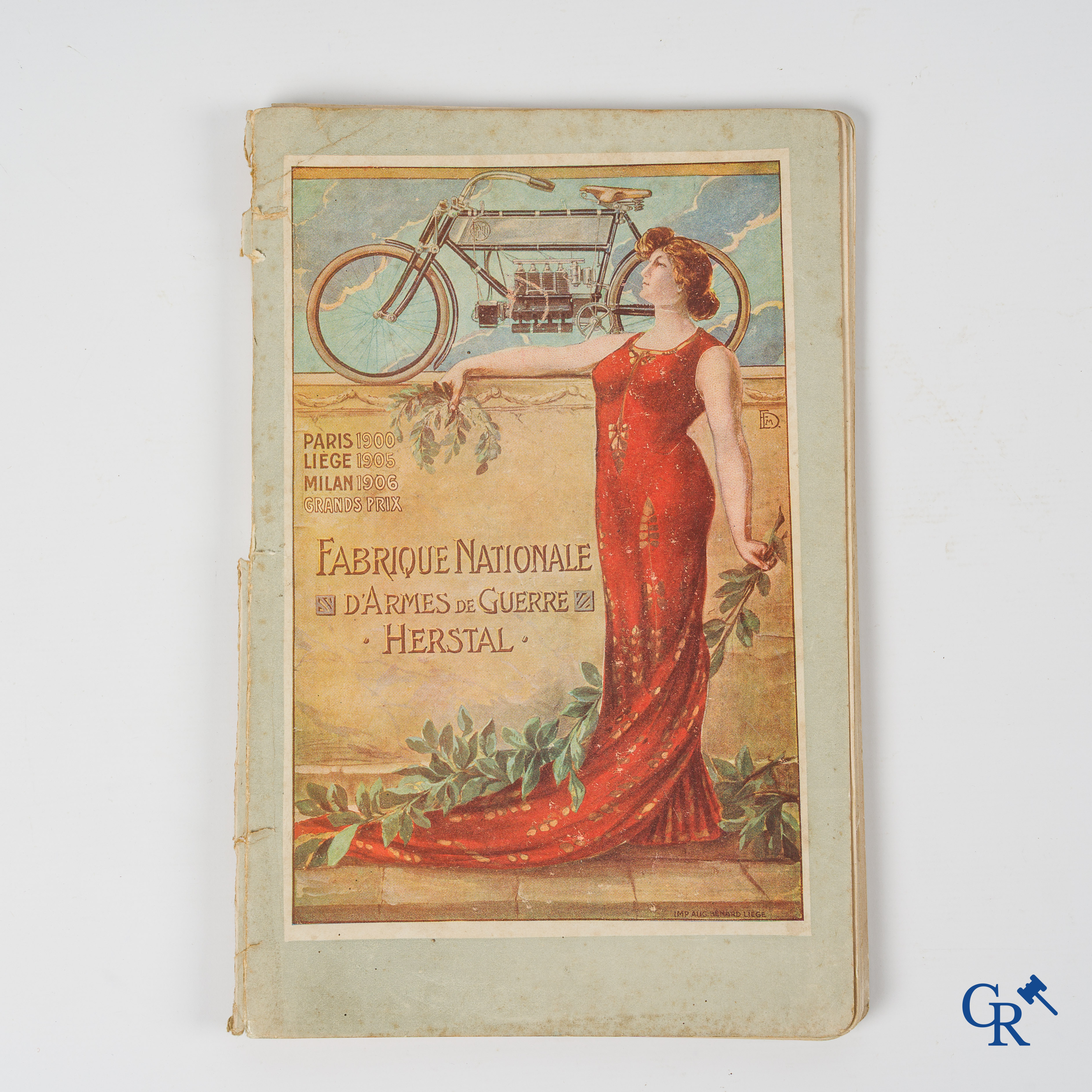 FN. Fabrique Nationale, Herstal-Liège. Original maintenance book for the 4 cylinder motorcycle F.N., model 1907.