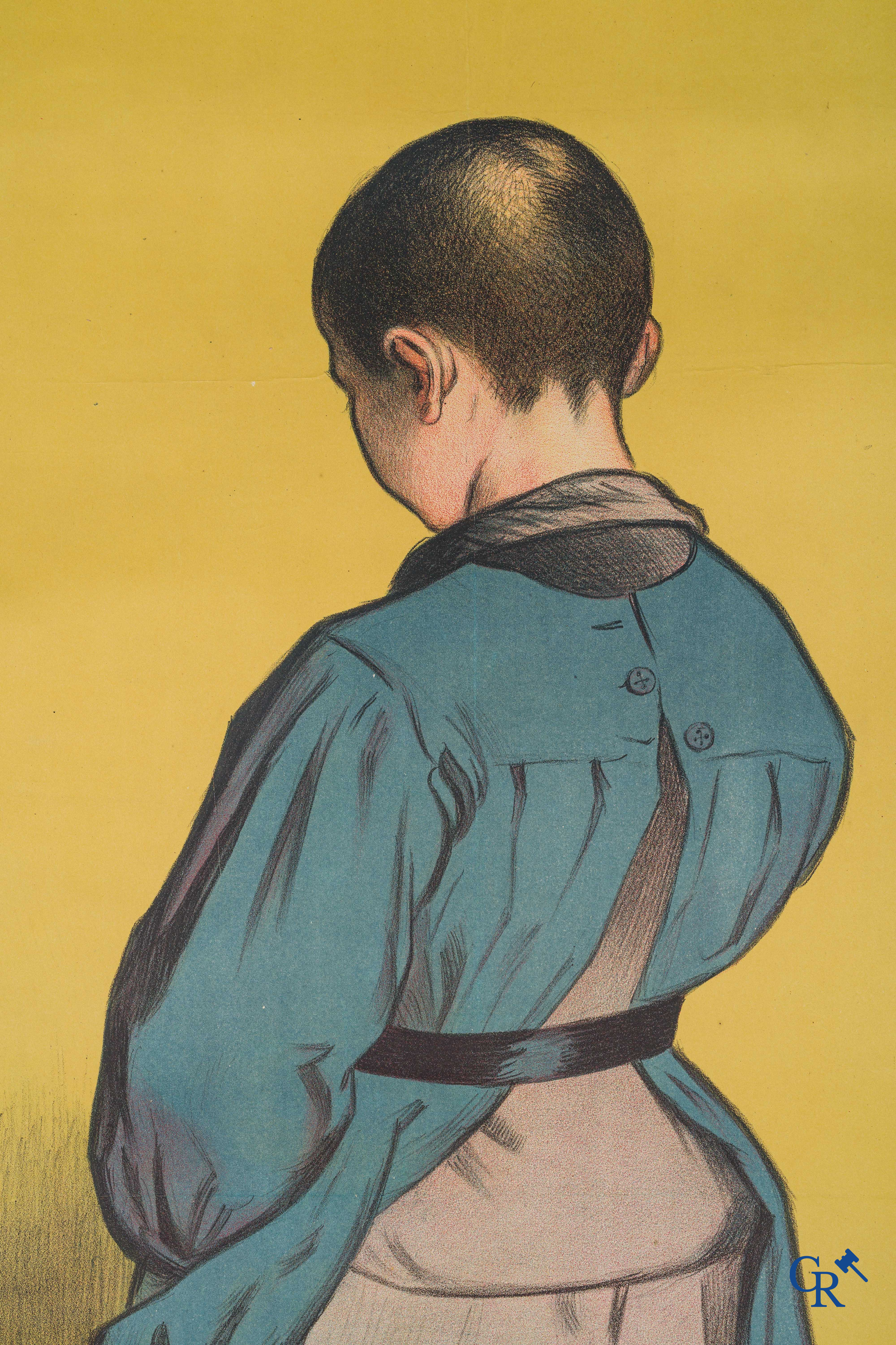 Firmin Bouisset (1859-1925) Rare publicity poster for chocolate biscuits "La Touraine".