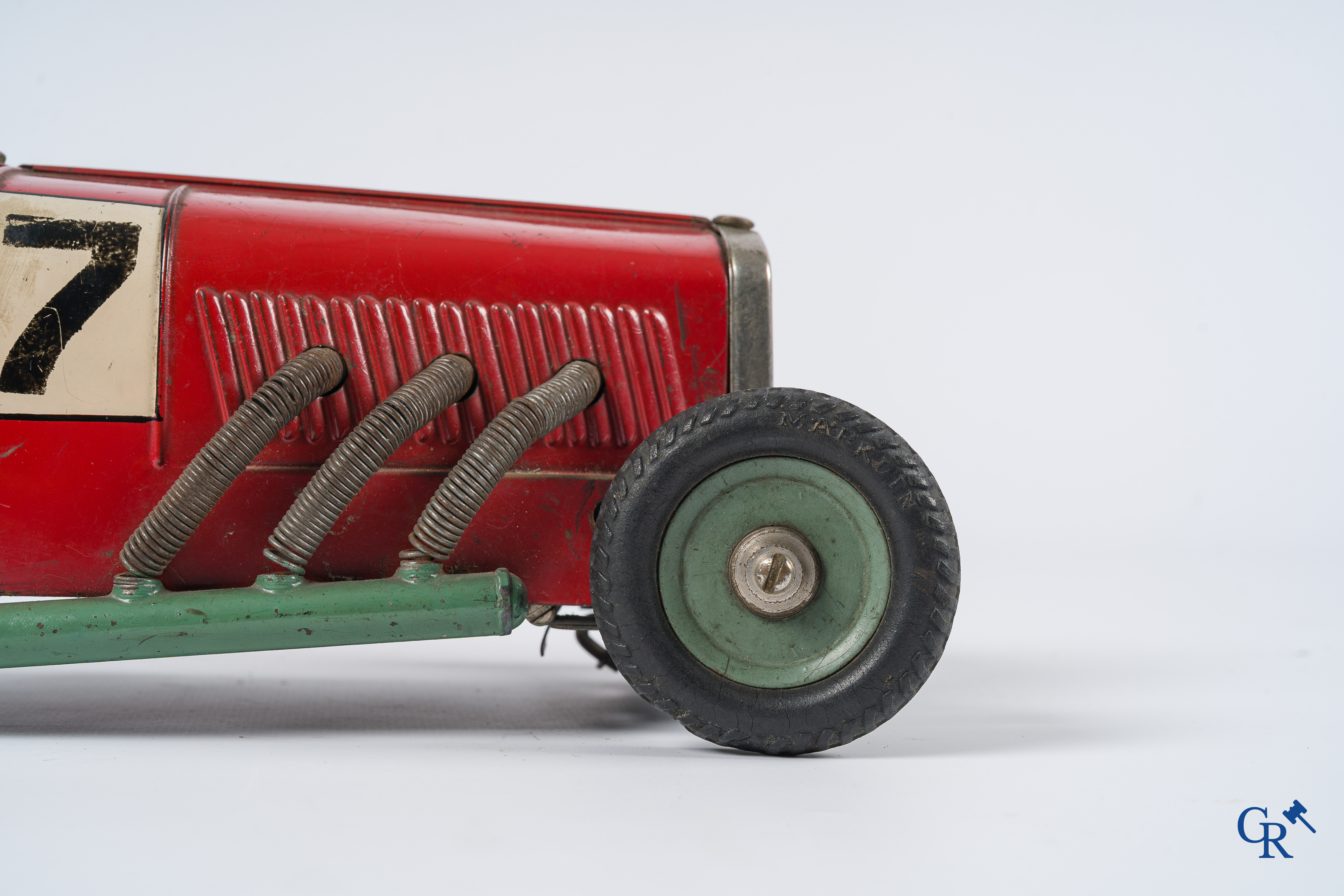 Märklin. Old toys. Original wind-up Mercedes model car in painted tin. 1930's.