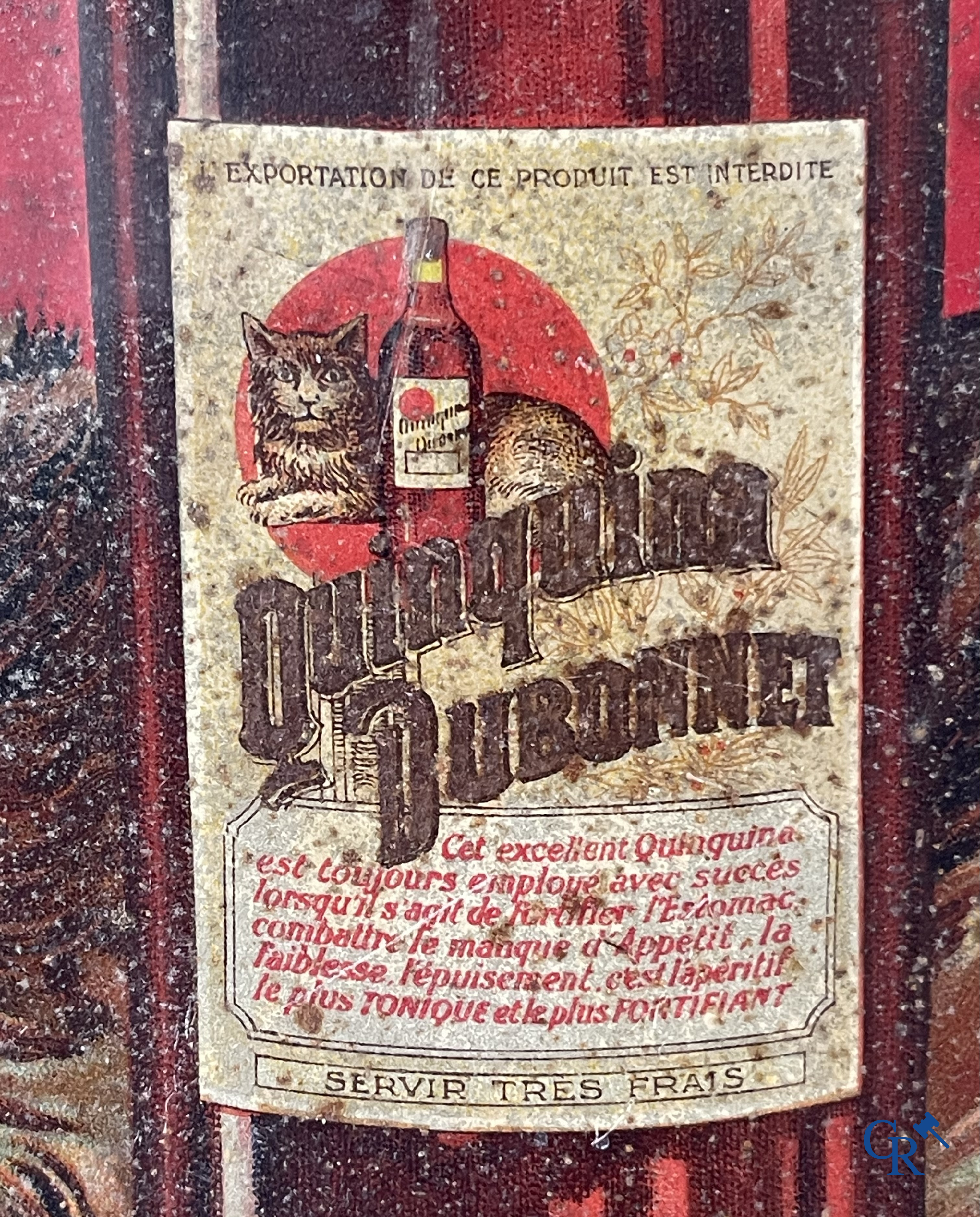 Dubonnet, Publiciteit gedrukt op metaal voor Dubonnet, Vin Tonique au Quinquina. Imp. G. De Andreis & Cie. 20'er jaren.