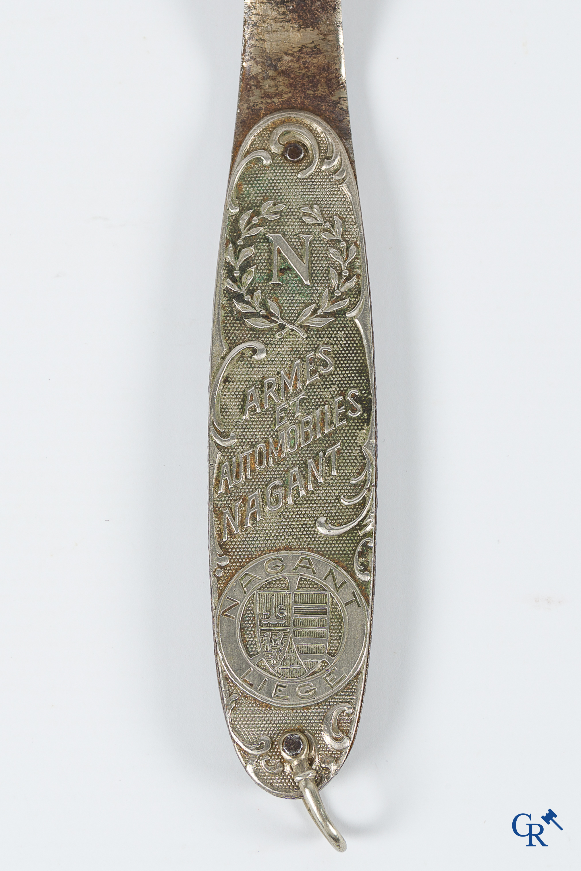Automobilia. Automobiles et Armes Nagant-Liège. Publicity letter opener. Early 1920's.