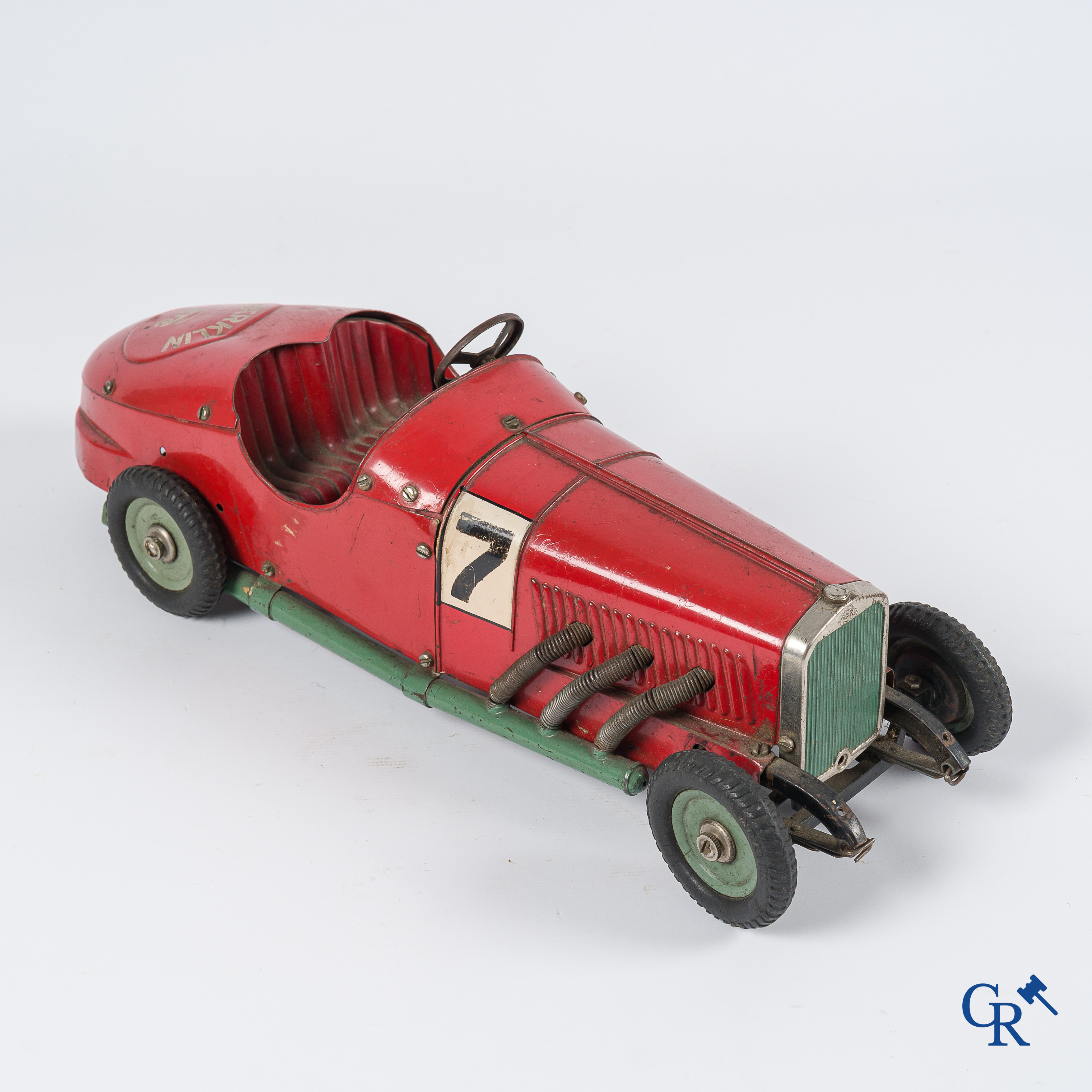 Märklin. Old toys. Original wind-up Mercedes model car in painted tin. 1930's.