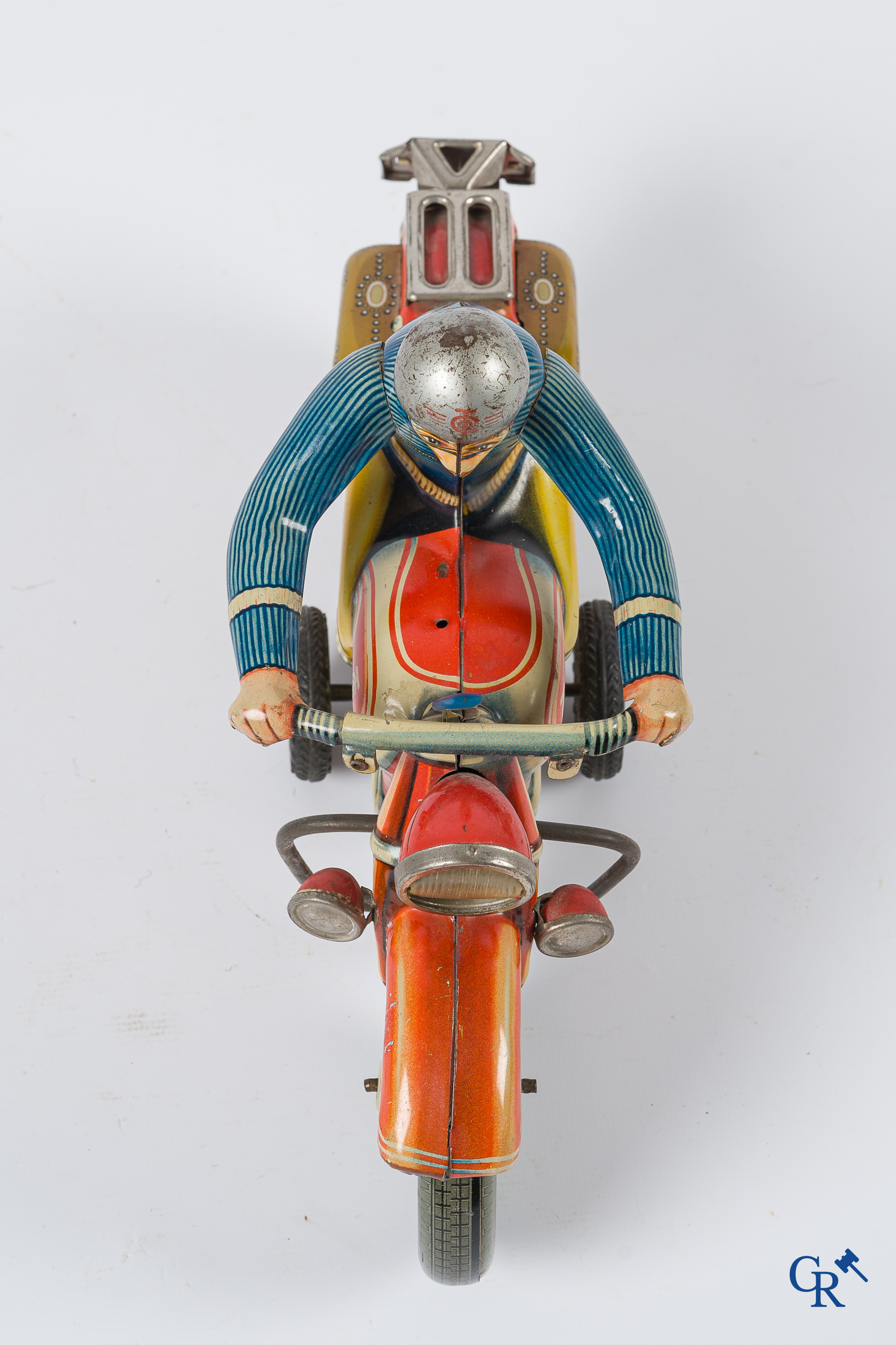 Old toys. Tipco, Western Germany. Motorcycle in painted tin. 1950's.