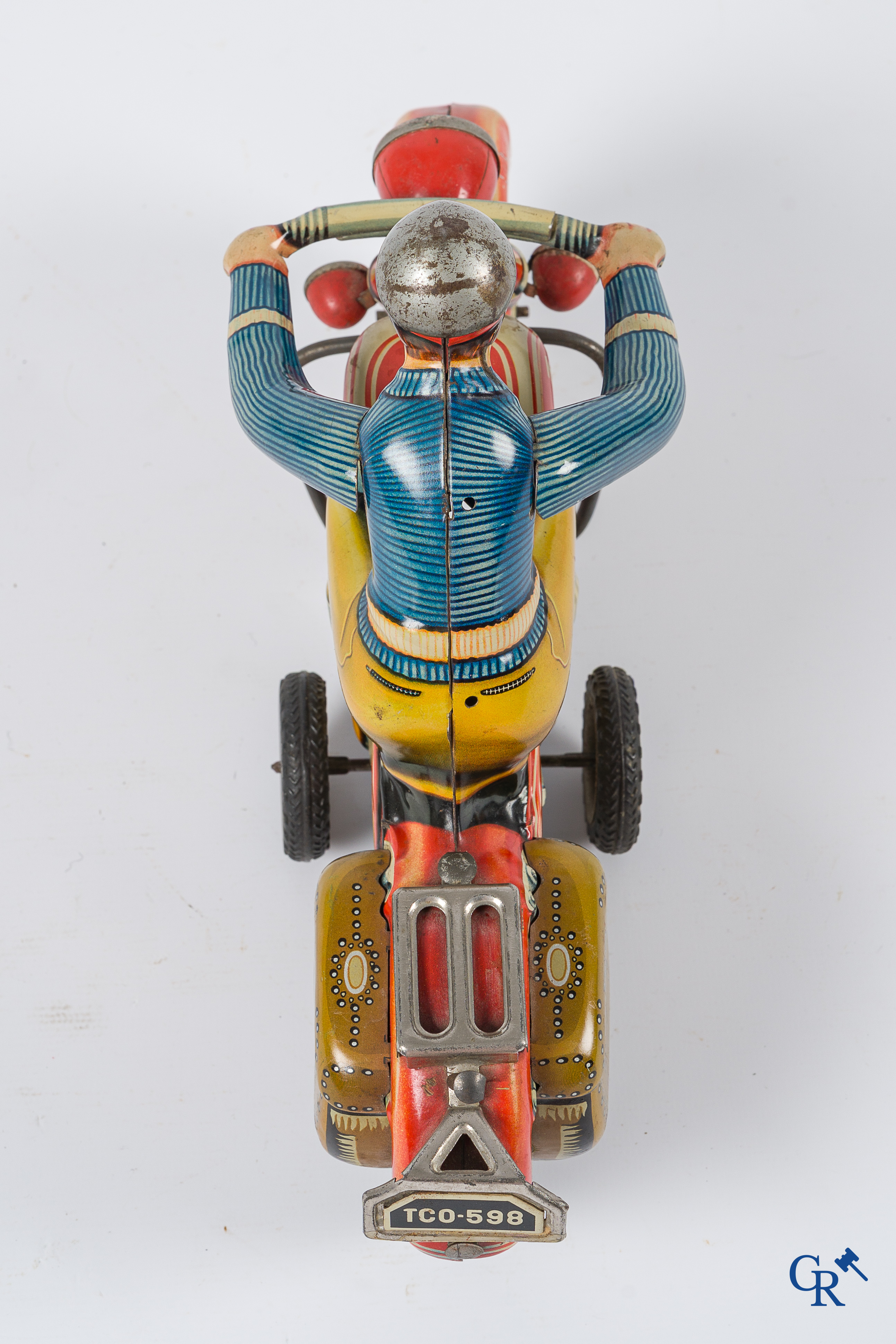 Old toys. Tipco, Western Germany. Motorcycle in painted tin. 1950's.