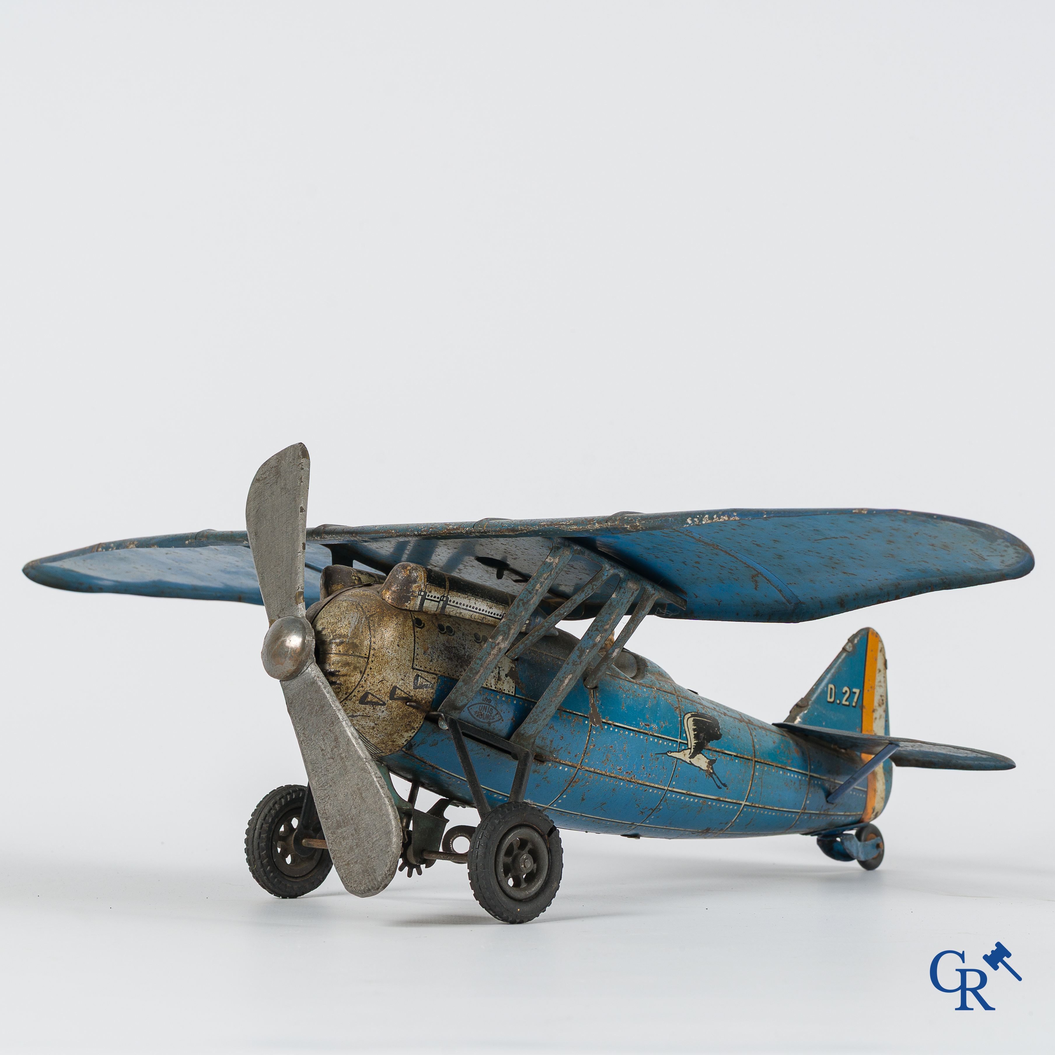 Old toys. Jep, Jouet de Paris. Airplane Dewoitine, rare blue version F.255 D.27. (1933-1941)
