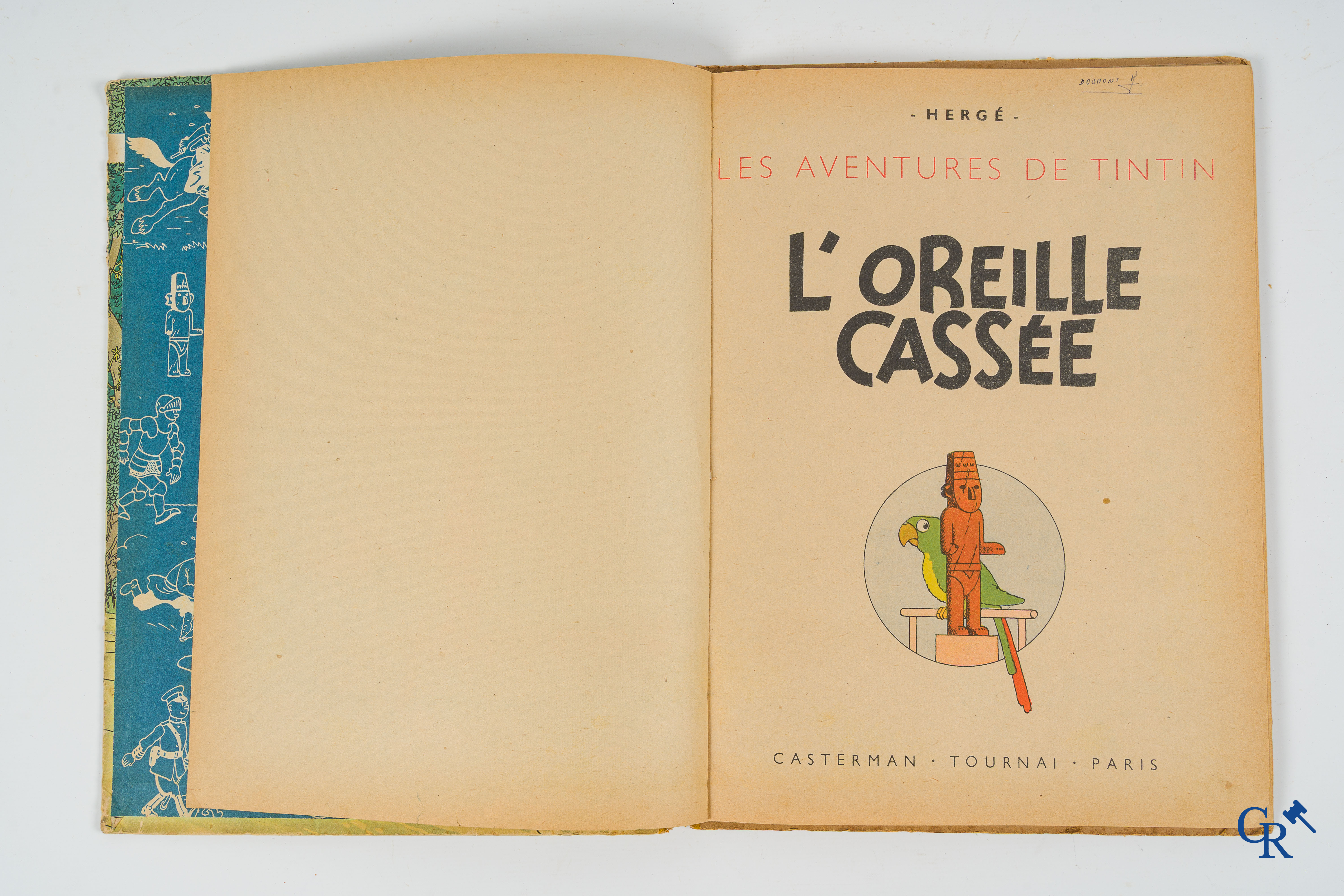 Hergé. Kuifje. Les aventures de Tintin. L'oreille cassée. Comic strip. Casterman. Imprimé en Belgique.