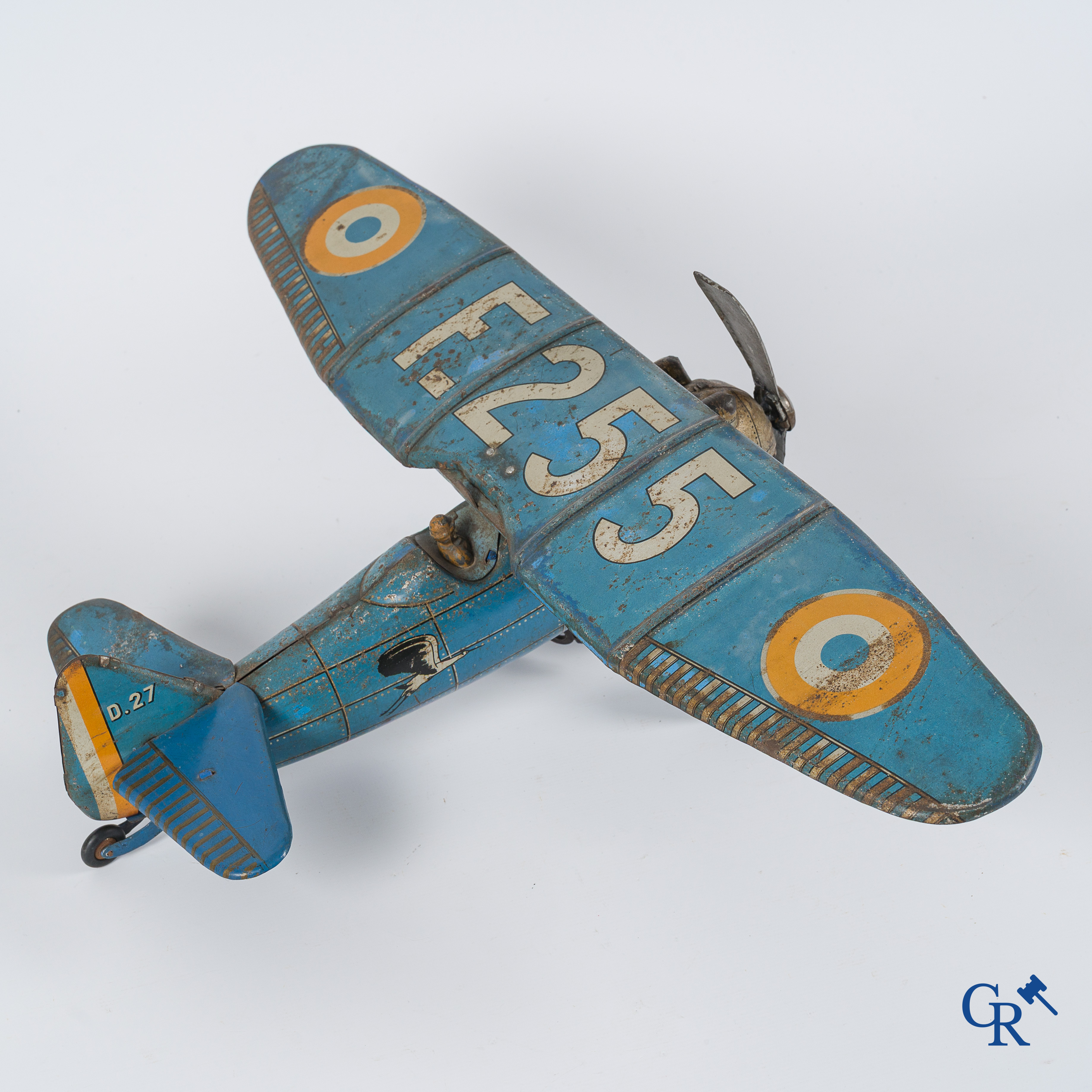 Old toys. Jep, Jouet de Paris. Airplane Dewoitine, rare blue version F.255 D.27. (1933-1941)