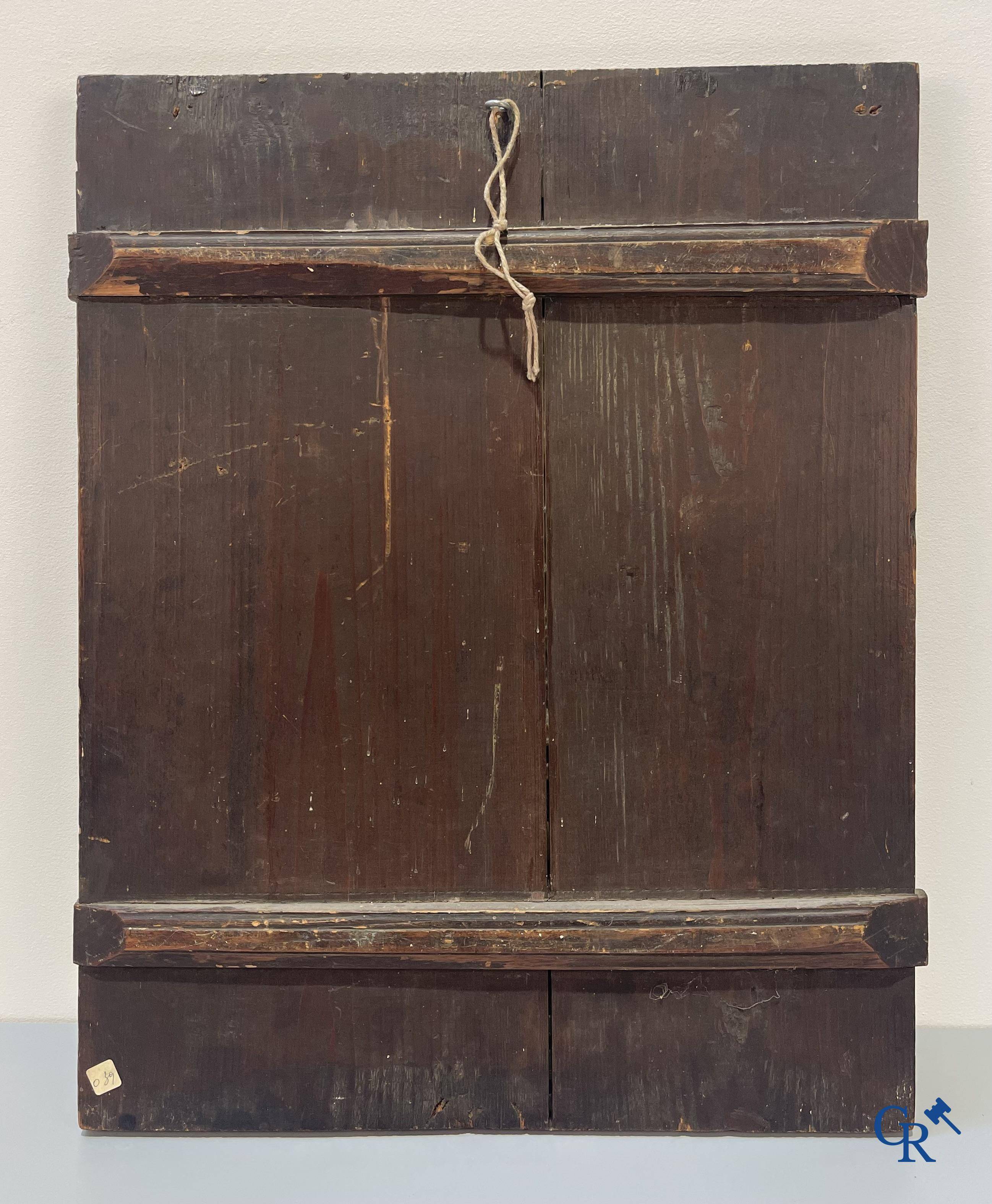 Russisch werk, een uitzonderlijke icoon met afbeeldingen uit het leven van Catharina Van Alexandrië. 18e-19e eeuw.