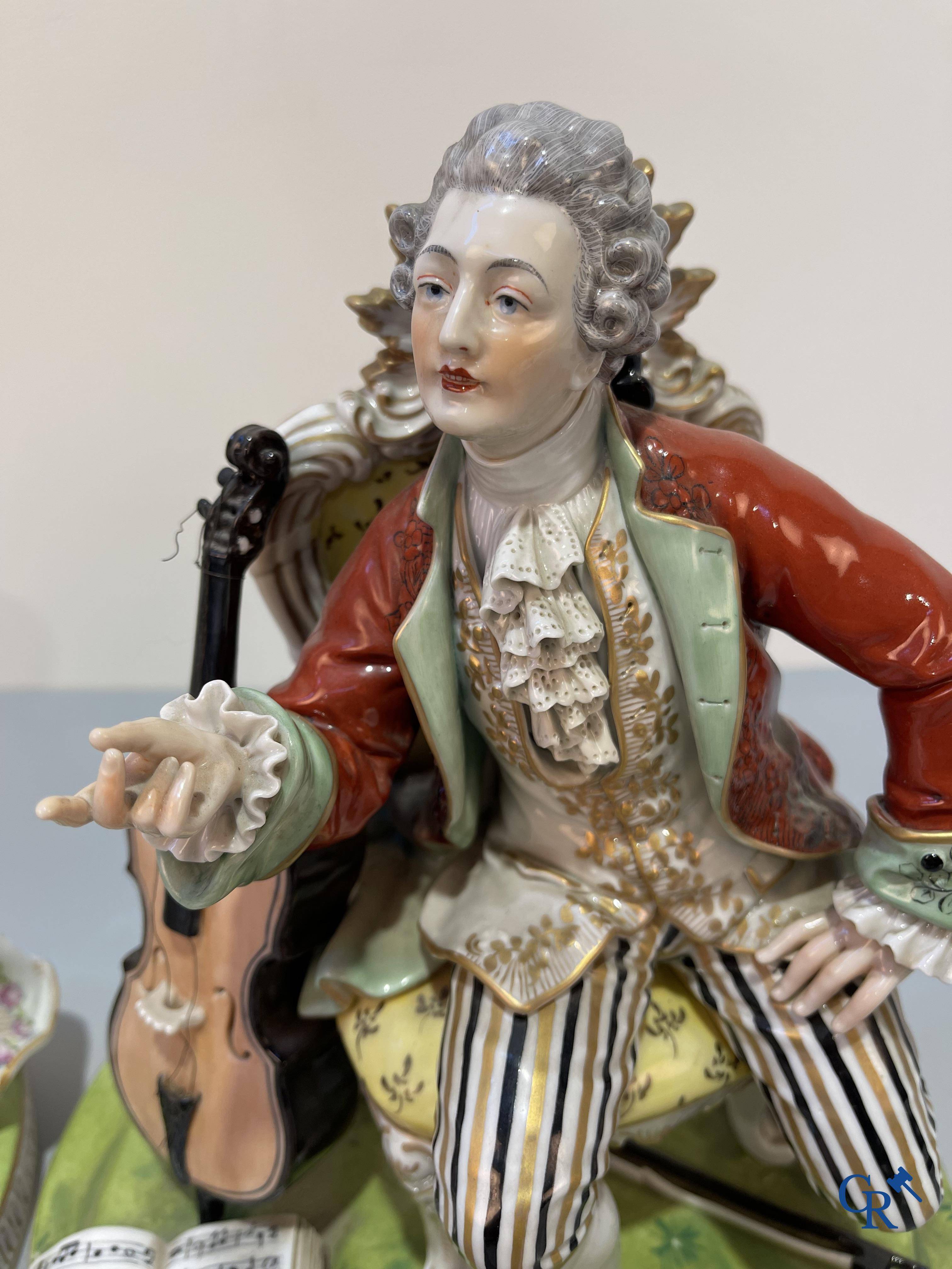 European porcelain, a pair of imposing groups in German porcelain, probably Carl Thieme, Dresden. circa 1900.