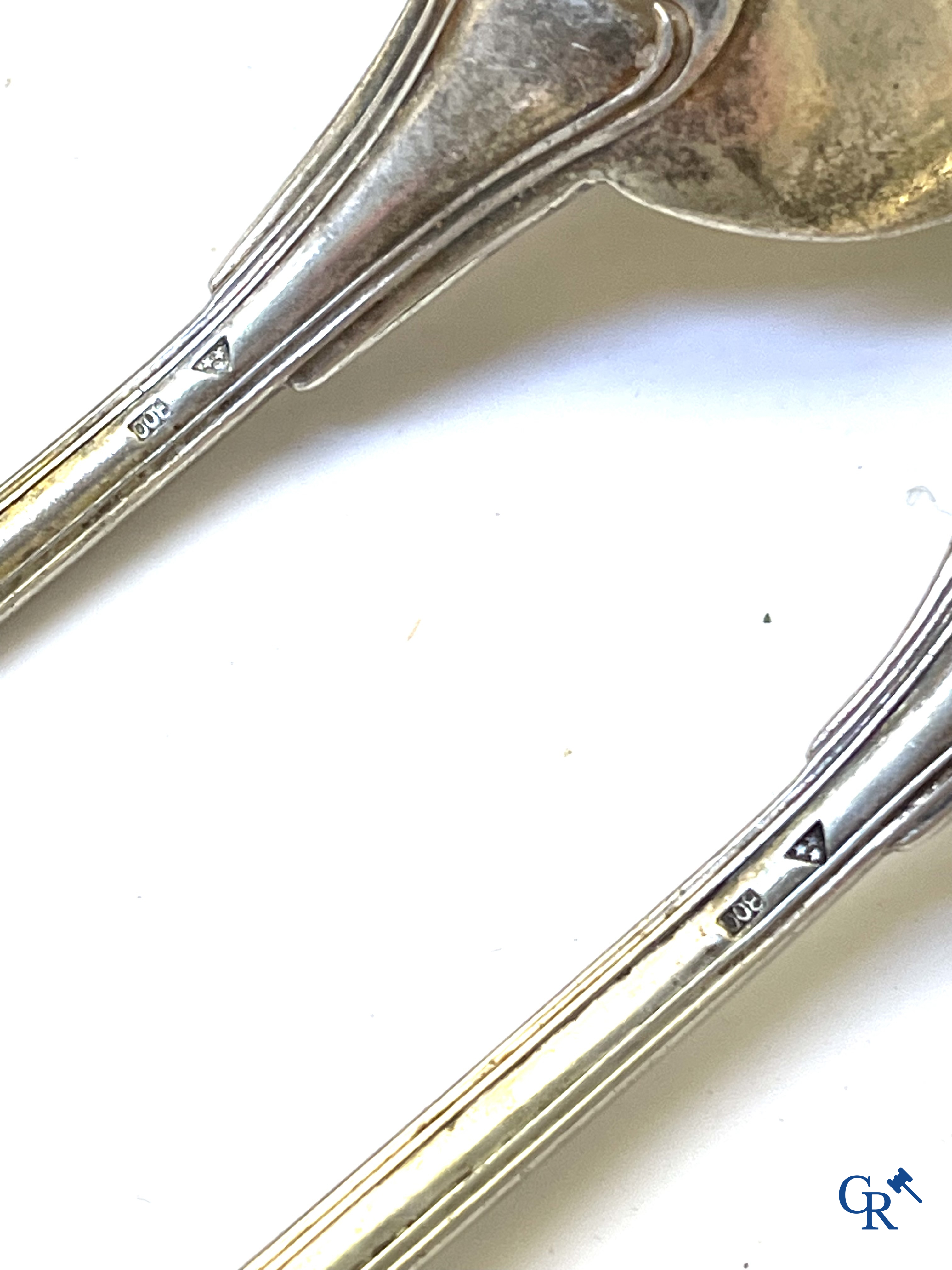 A lot with silver and silver-plated objects, Christofle, Wiskemann, a jardiniere with crystal coupe, etc.