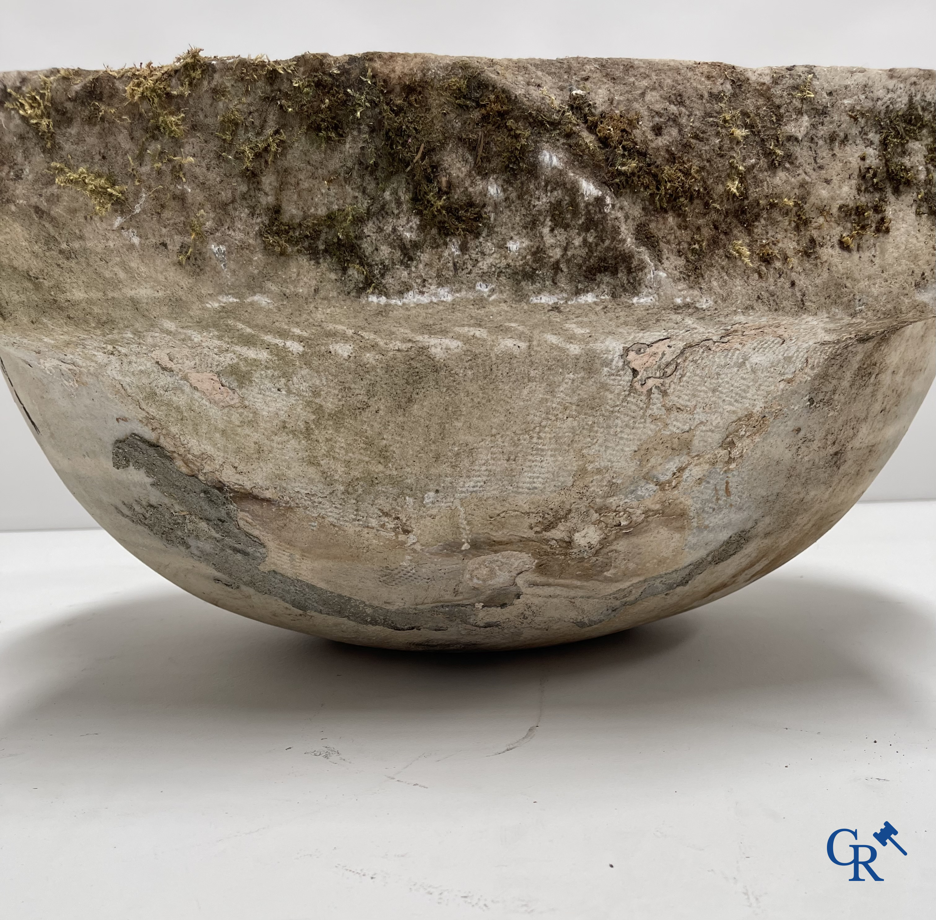 Exceptional large marble holy water barrel or font. 18th century.