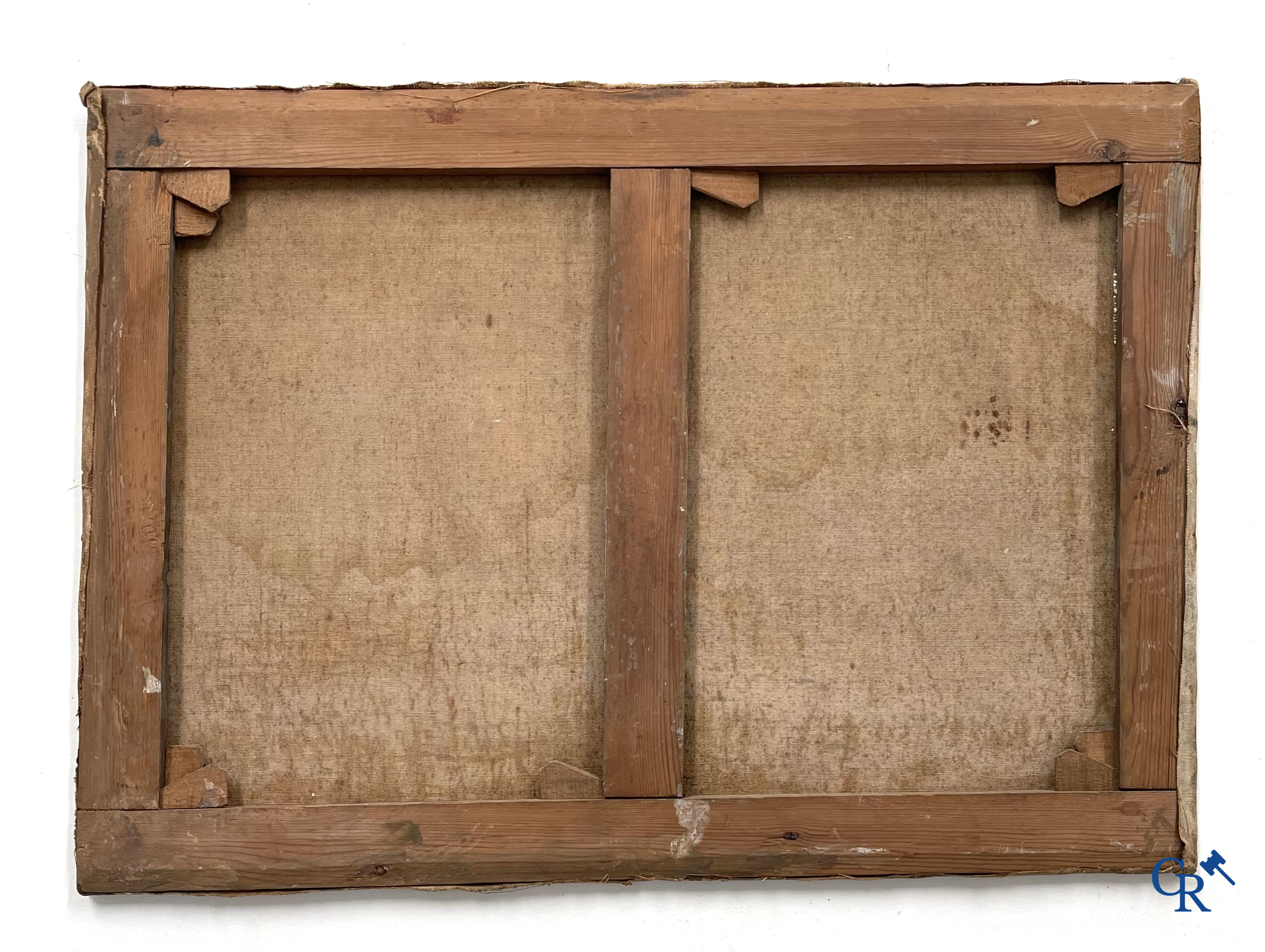 H. Mulher, "Course Automobile". Painting, oil on canvas with a 1920's racing car numbered 43.