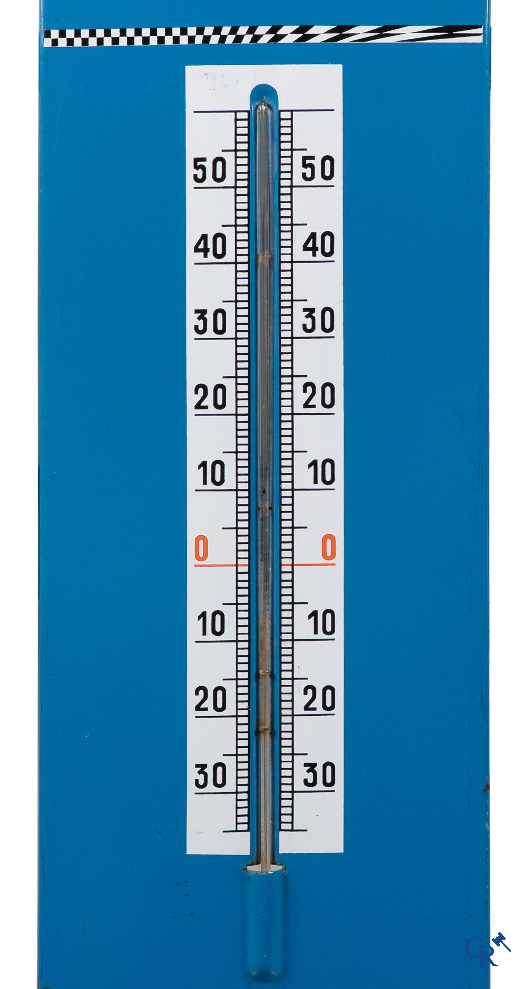 Pneus Kléber, emaille reclamethermometer voor het bandenmerk Kléber. Emaillerie Alsacienne Strasbourg.