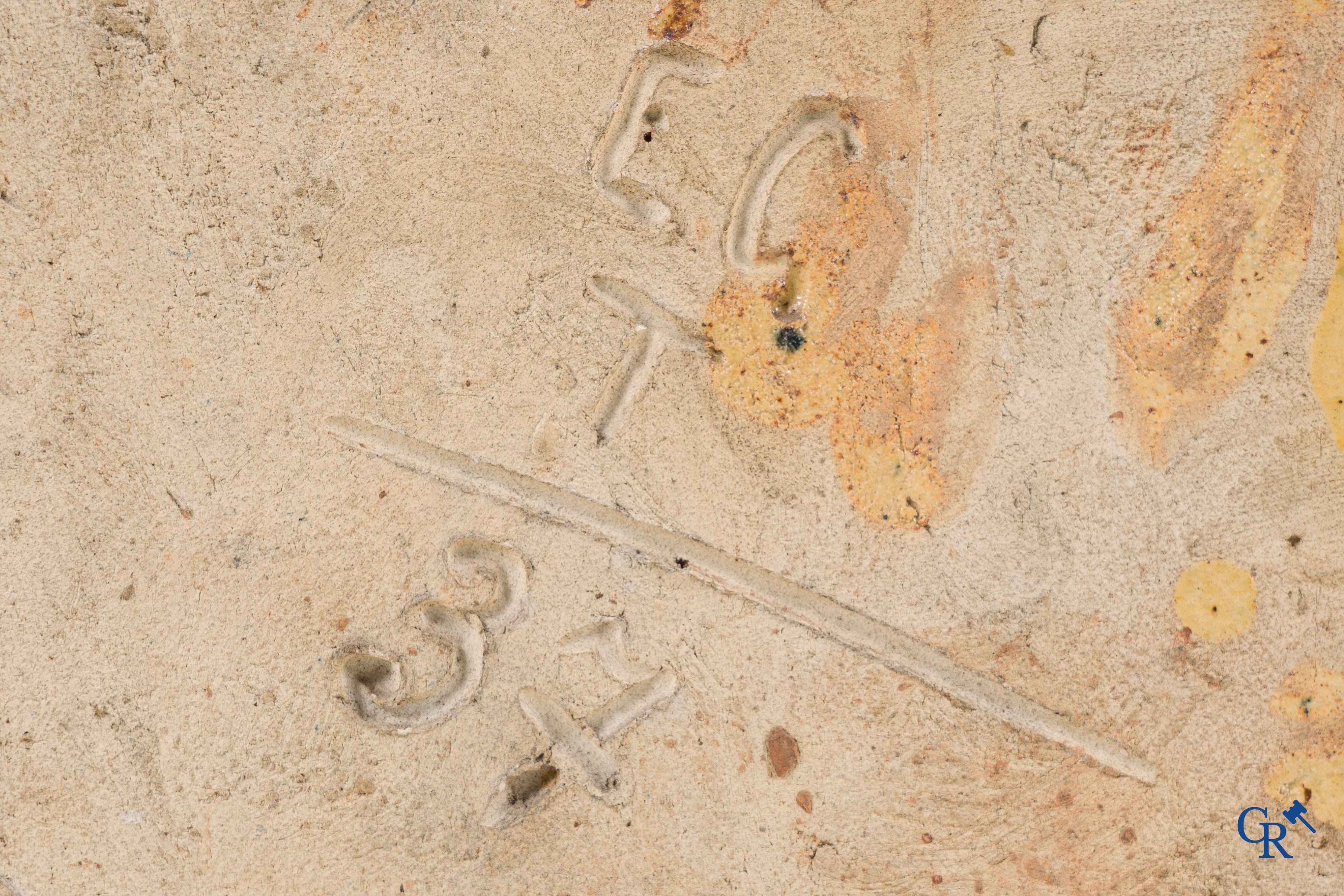 Embrechts-Genouw Torhout. Flemish pottery. An extremely rare rectangular wall tile in Torhout pottery.