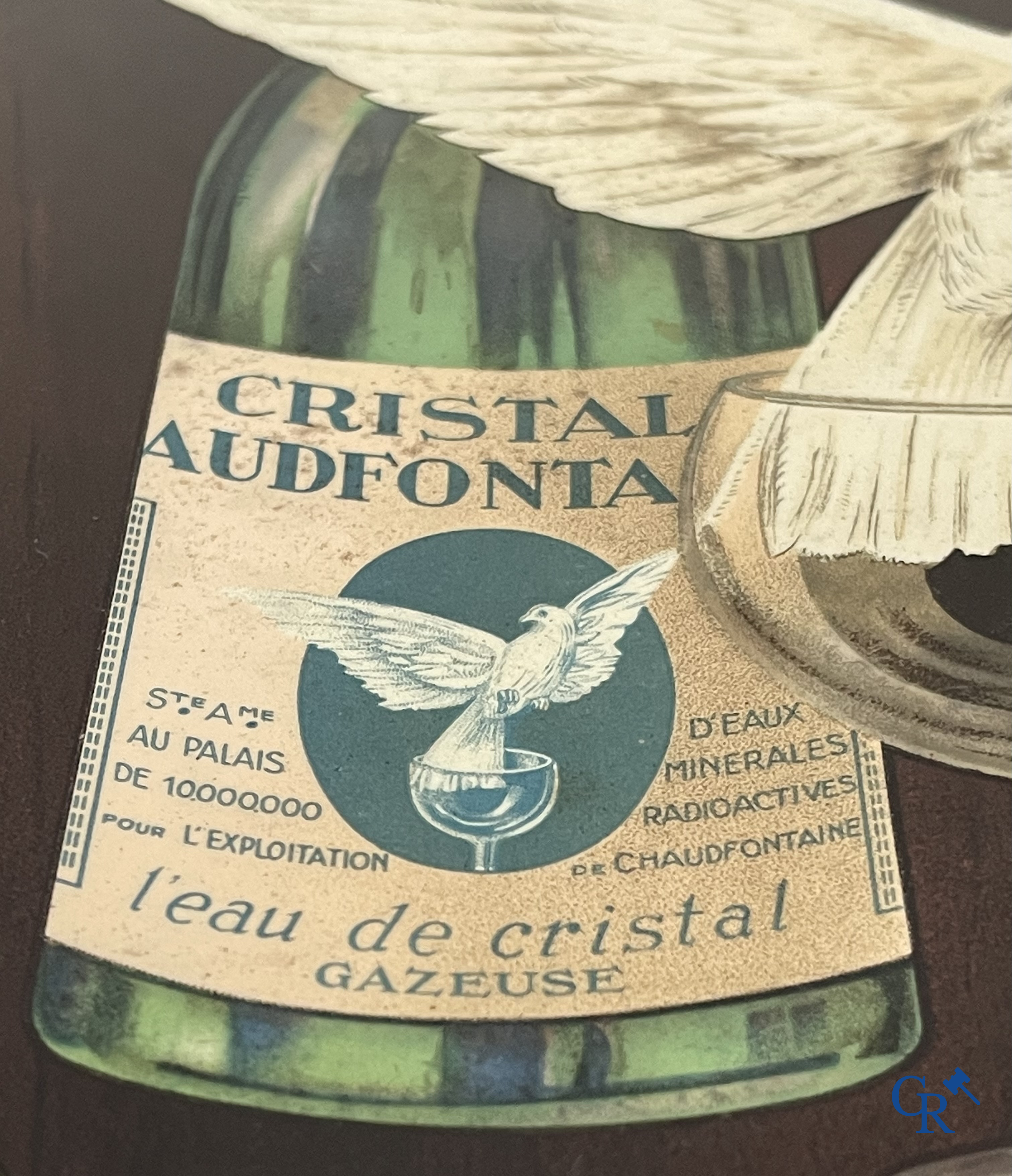 Cristal Chaudfontaine, Zeldzame publiciteit naar een ontwerp van Jean D'Ylen. Rob. Otten T.P. Bruxelles 1938.