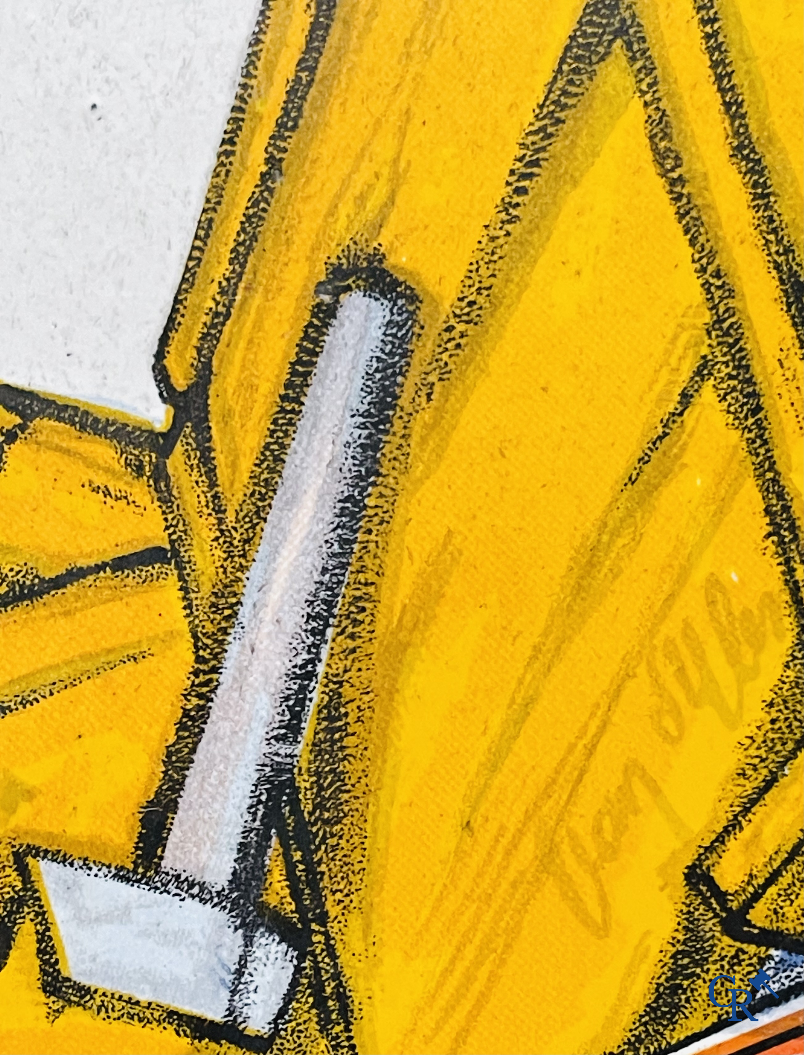 Chocolat Pupier, Enamel Advertising sign illustrated with the character designed by Jean D'Ylen. 1930's.